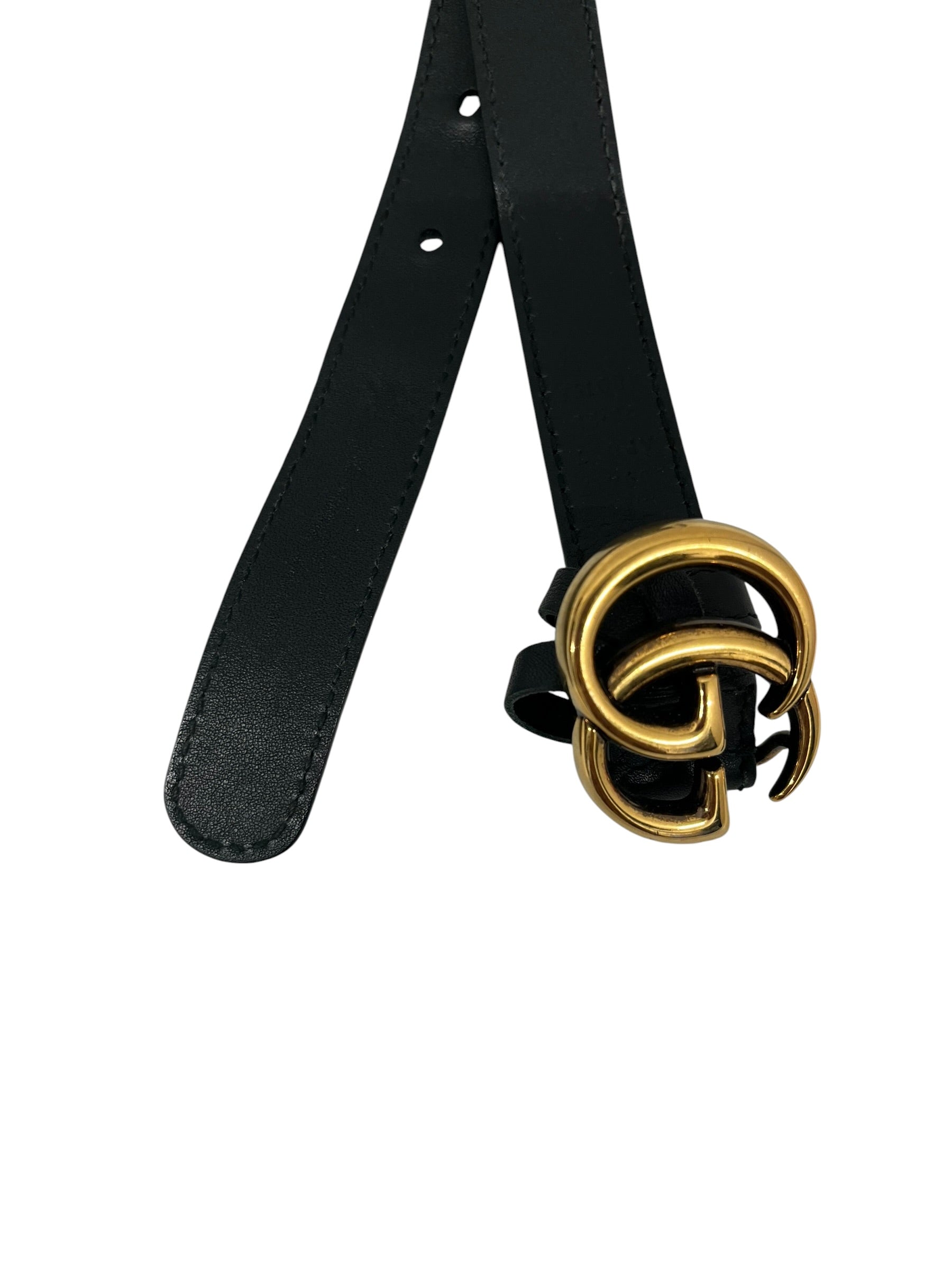 GUCCI/Belt/Leather/BLK/GG BUCKLE, SMALL view 2