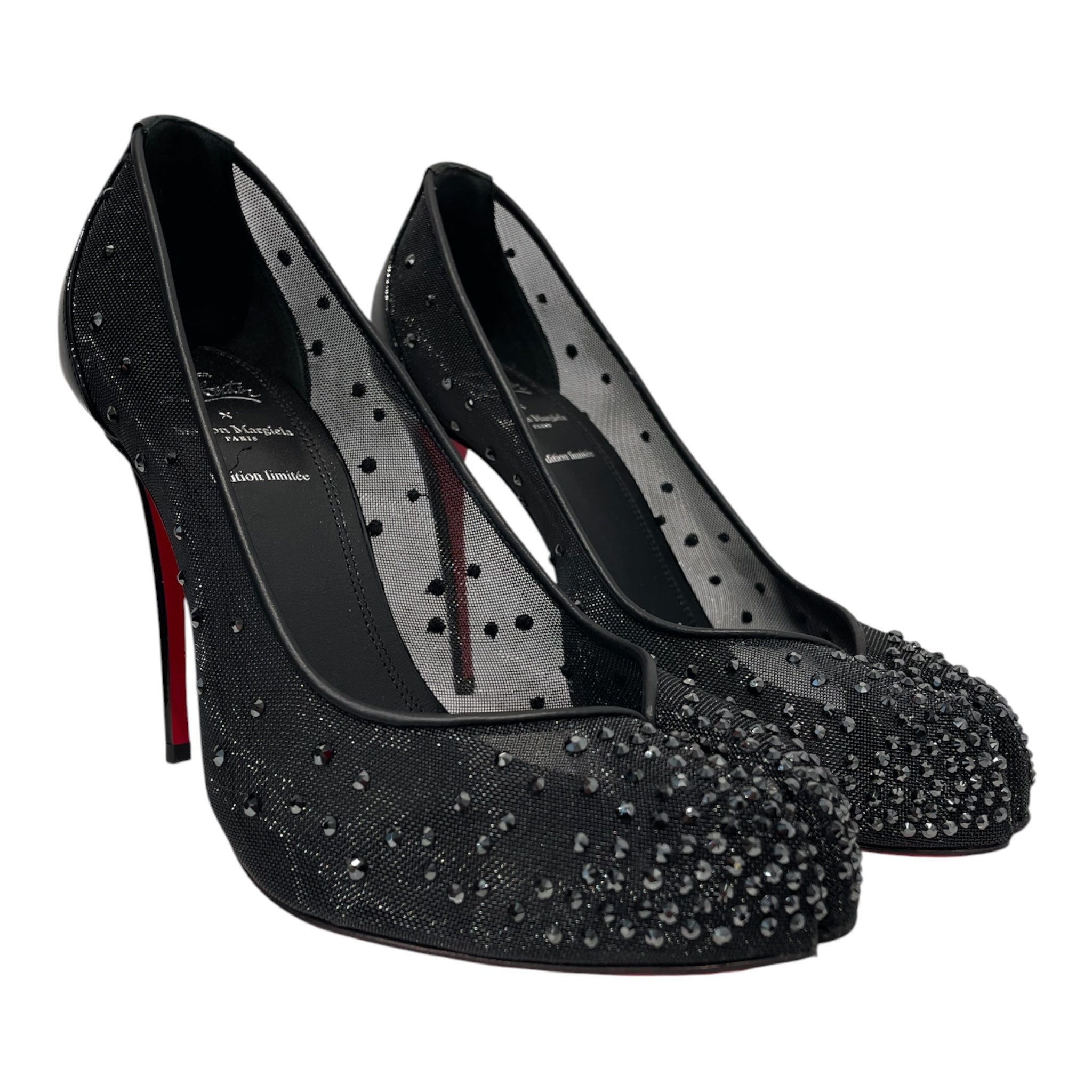 Christian Louboutin/Maison Margiela/Heels/US 7.5/Nylon/BLK/BRIDIELA UNA STRASS PUMP 100 view 1