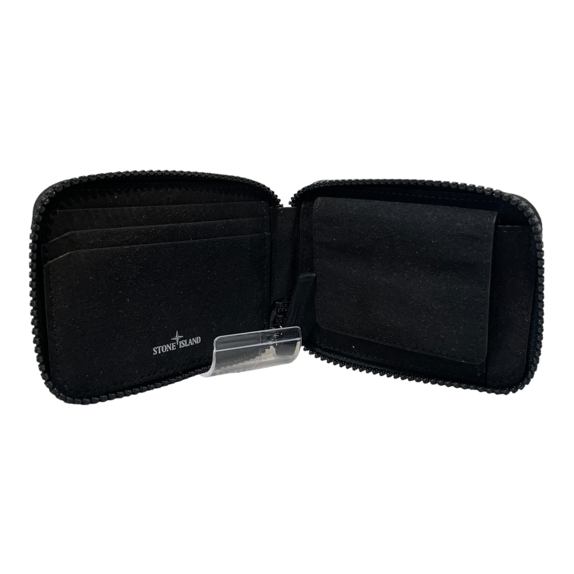 STONE ISLAND/Wallet/BLK/Rubberized Silicone Zip Wallet view 3