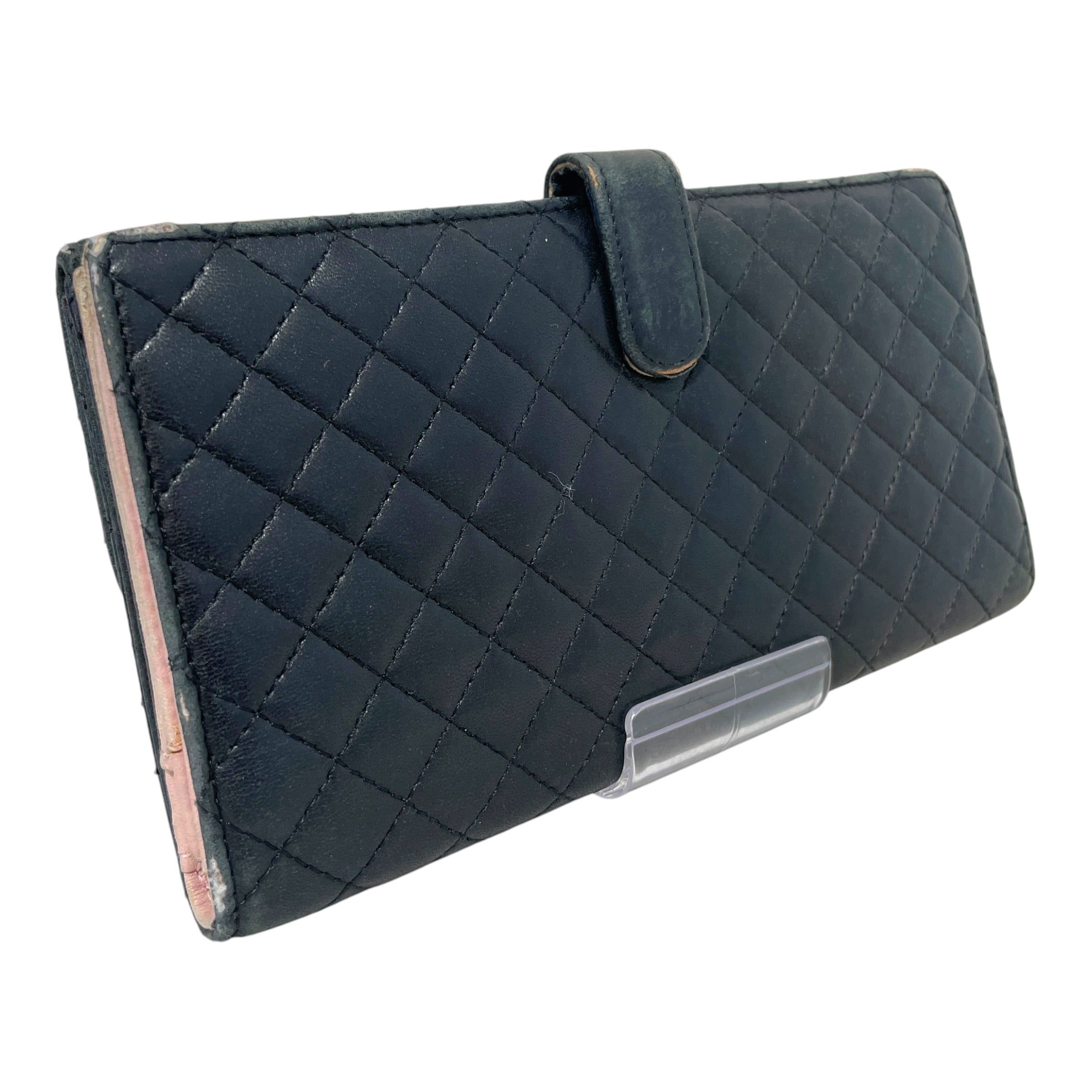 CHANEL/Long Wallet/Lambskin/BLK/Quilted Lambskin CC Bow Logo view 2