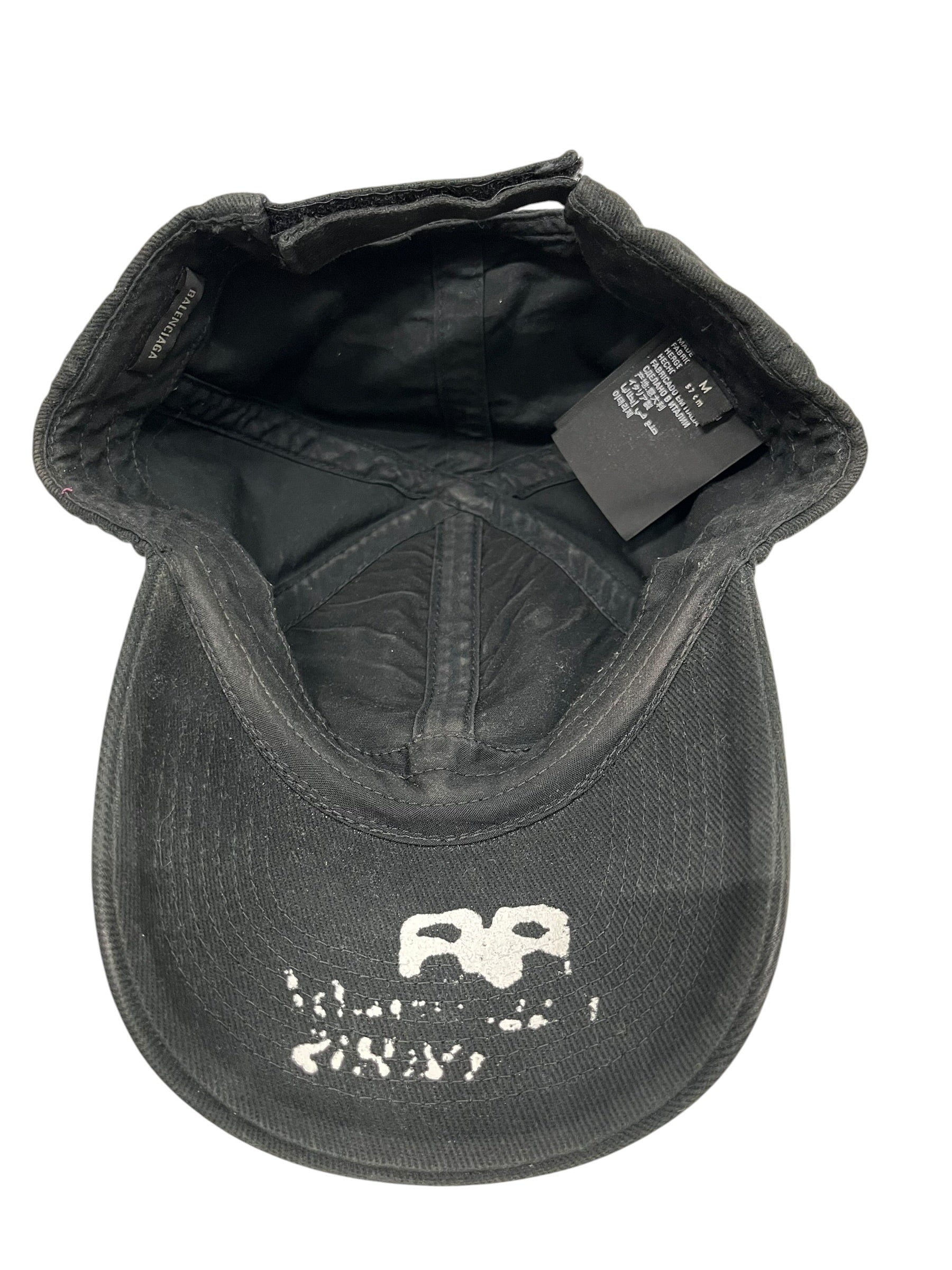 BALENCIAGA/Cap/OS/Cotton/BLK/SPLATTER PAINT LOGO view 5