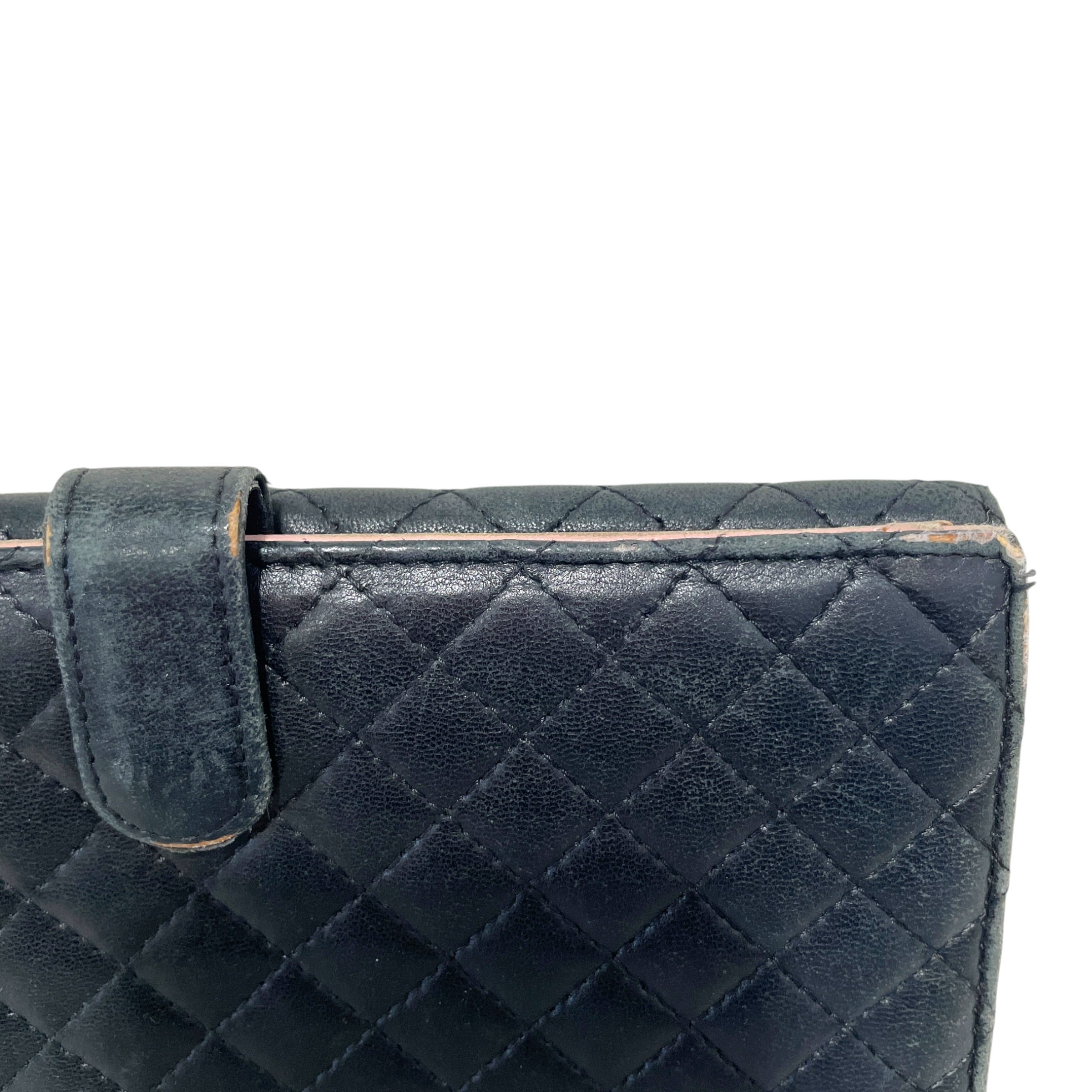 CHANEL/Long Wallet/Lambskin/BLK/Quilted Lambskin CC Bow Logo view 4