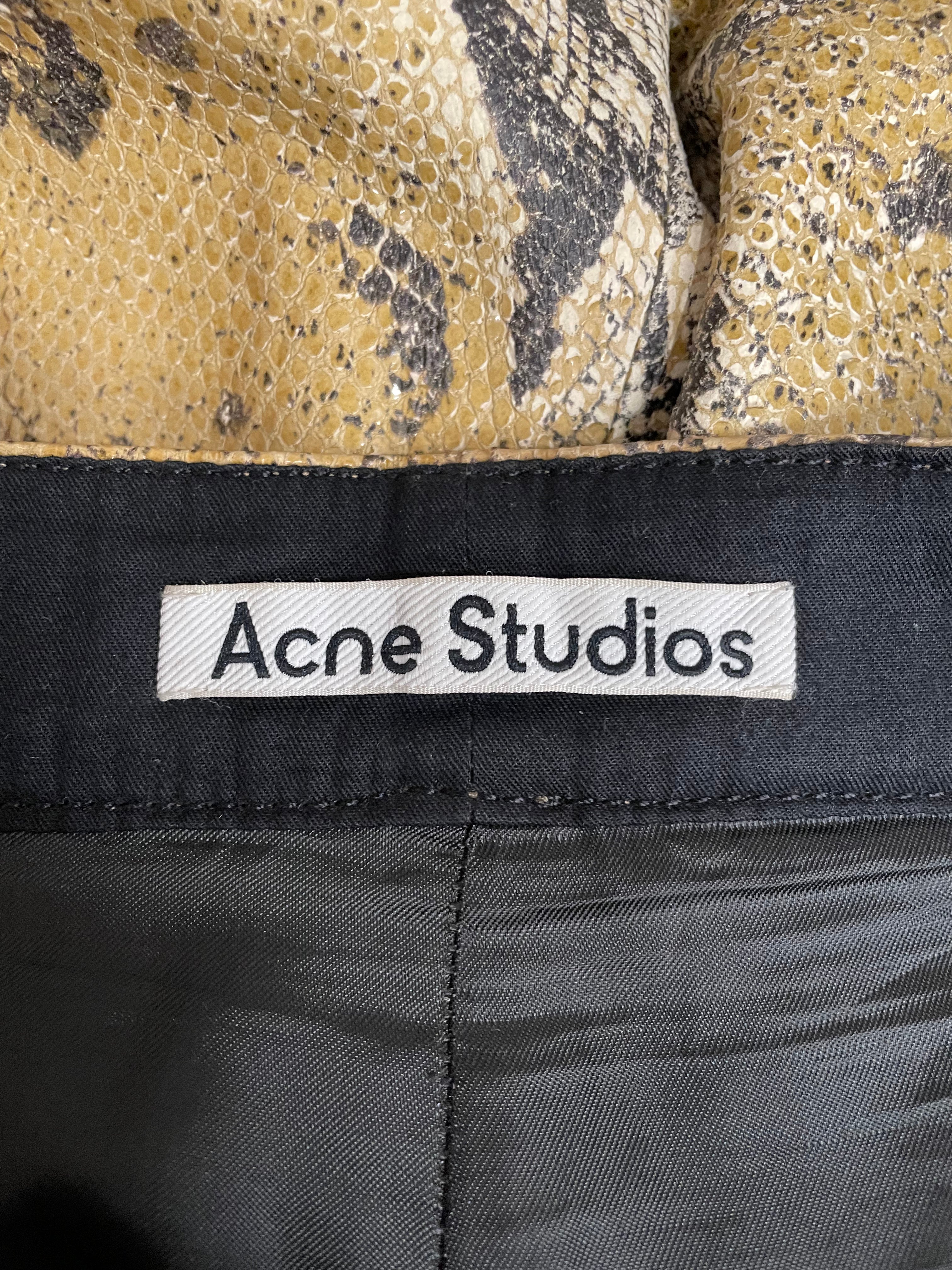 Acne Studios/Straight Pants/48/Lambskin/IVR/Animal Pattern/SNAKE SKIN LAMB LEATHER PANTS view 3