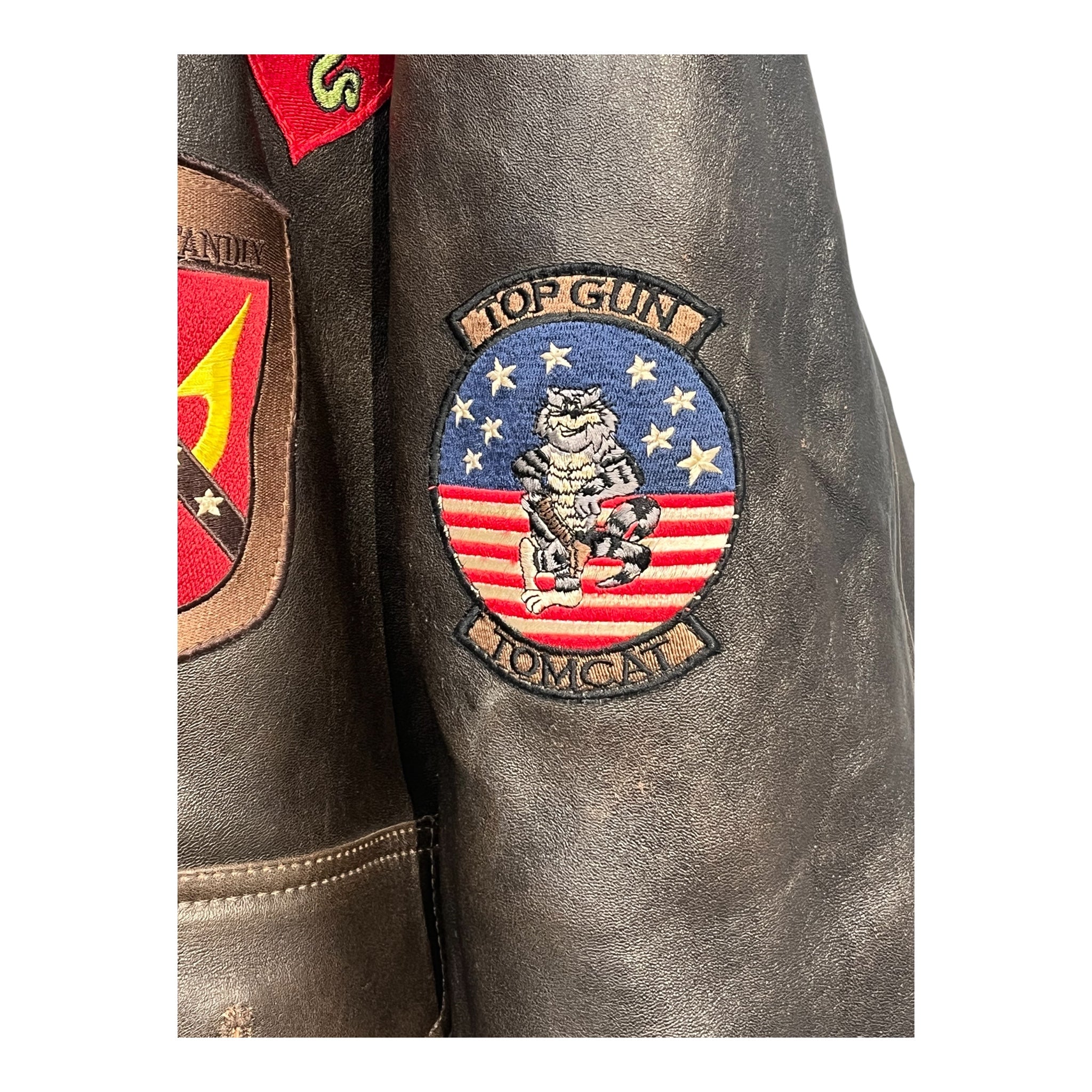 TOP GUN/Leather Jkt/XXXL/Leather/BRW/TOPGUN US NAVY JKT W/ PATCHES view 7