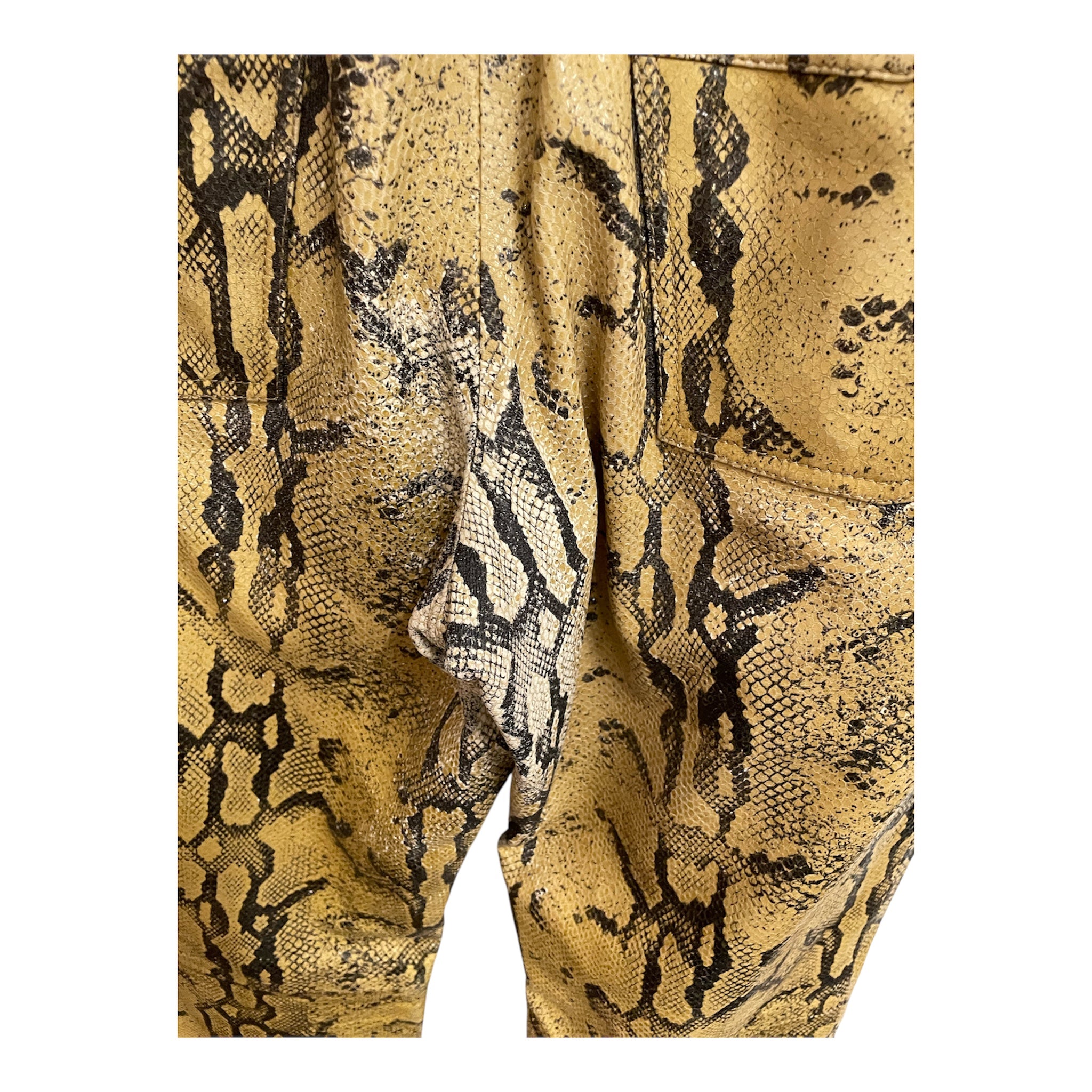 Acne Studios/Straight Pants/48/Lambskin/IVR/Animal Pattern/SNAKE SKIN LAMB LEATHER PANTS view 5