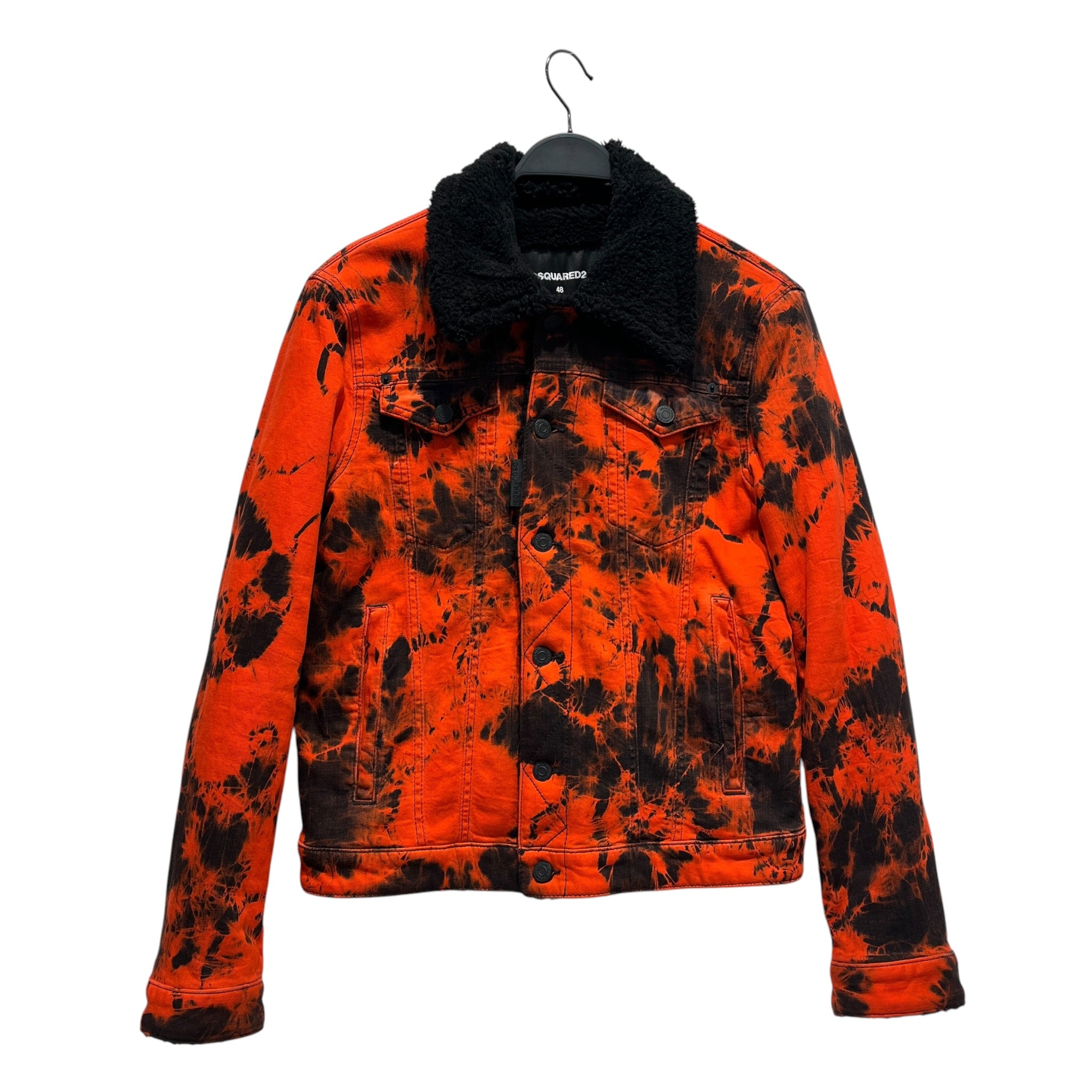 DSQUARED2/Denim Jkt/48/Denim/RED/Double Breasted/All Over Print/Fire Red Smoke Fleece Jacket view 1
