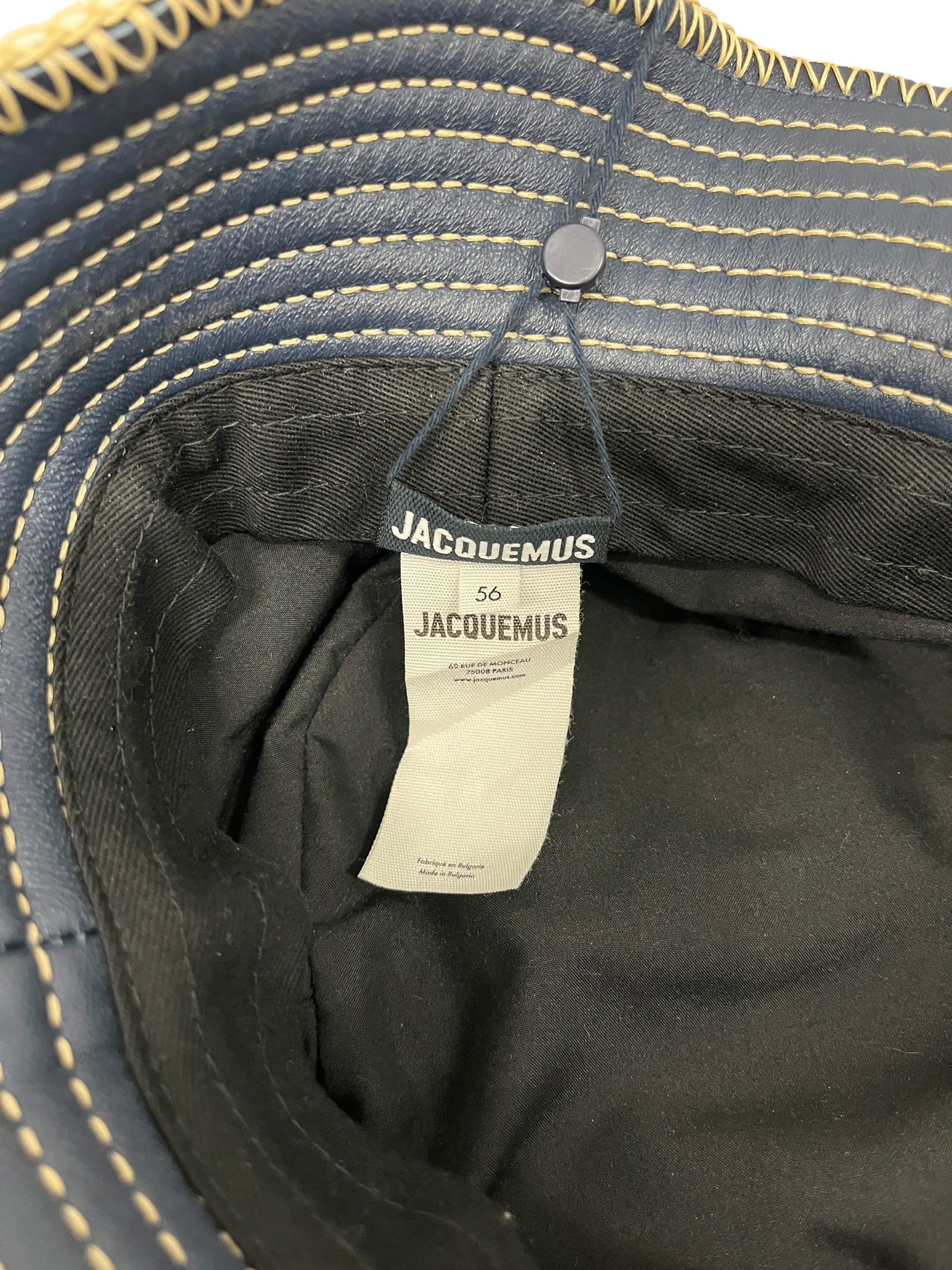 JACQUEMUS/Bucket Hat/OS/Border/Leather/NVY/CONTRAST STITCH LE BOB view 4