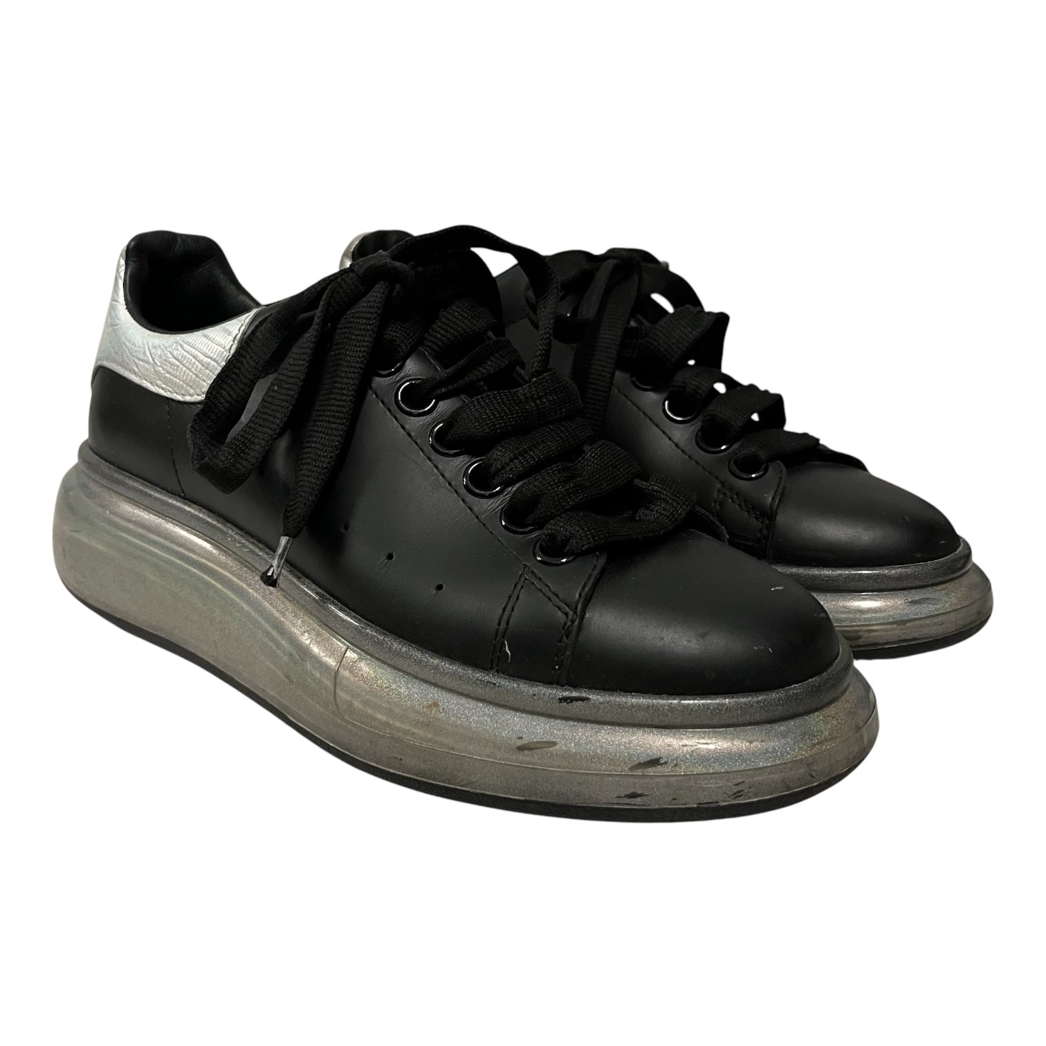 Alexander McQueen/Low-Sneakers/US 6.5/Leather/BLK/iridescent view 1