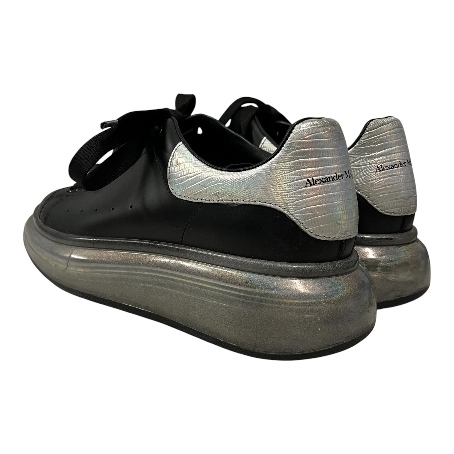 Alexander McQueen/Low-Sneakers/US 6.5/Leather/BLK/iridescent view 2