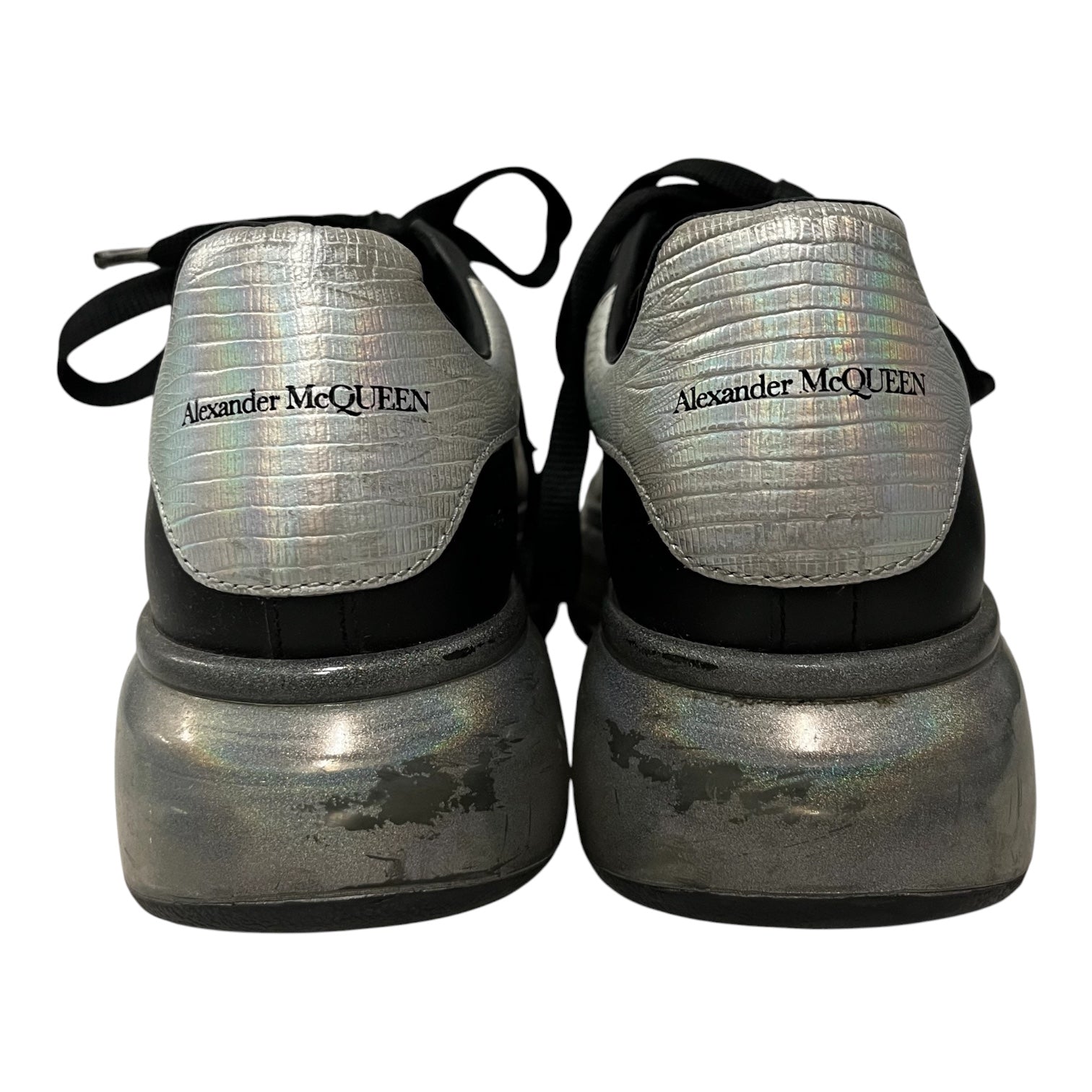 Alexander McQueen/Low-Sneakers/US 6.5/Leather/BLK/iridescent view 3