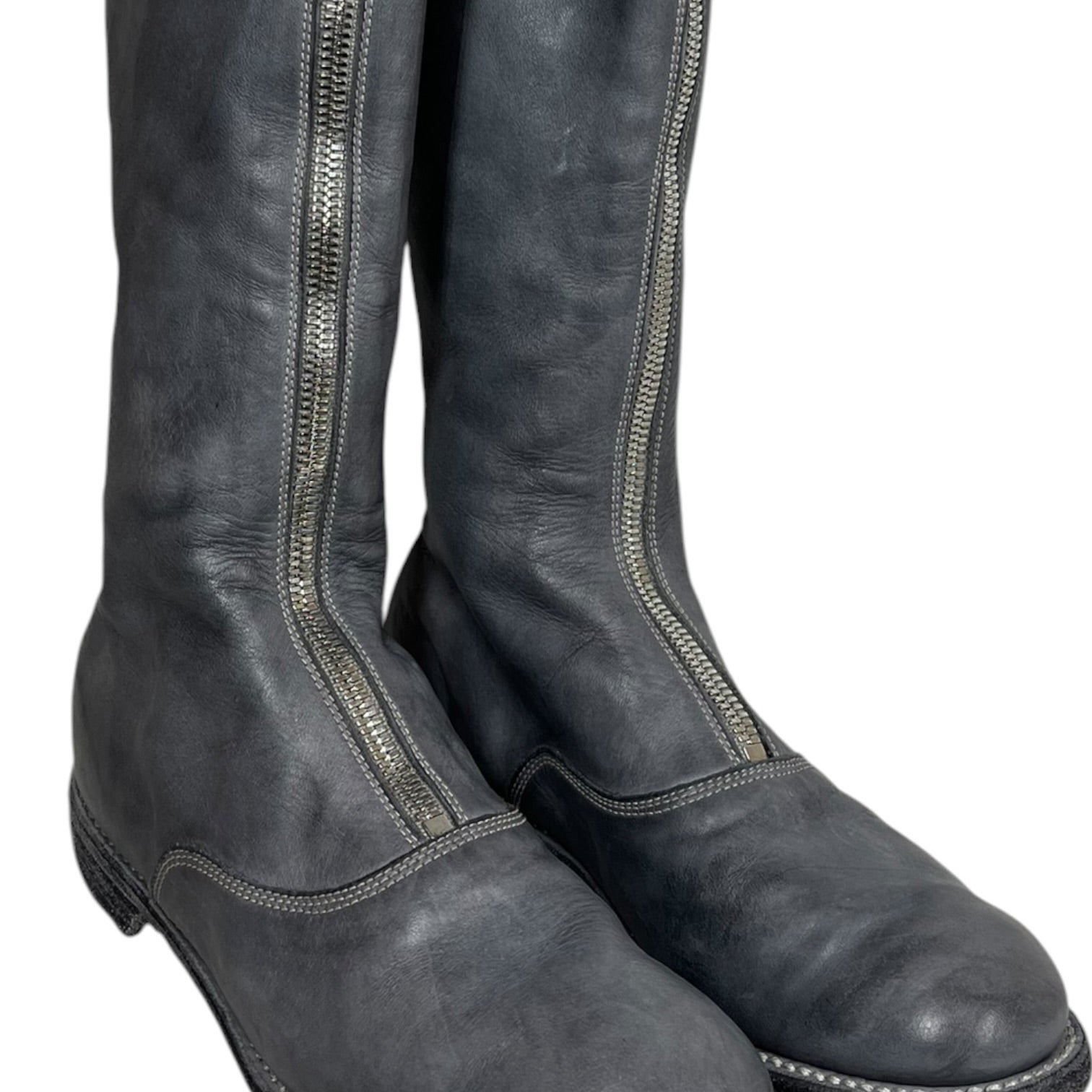 GUIDI/Boots/EU 38/Leather/GRY/310 FRONT ZIP view 1