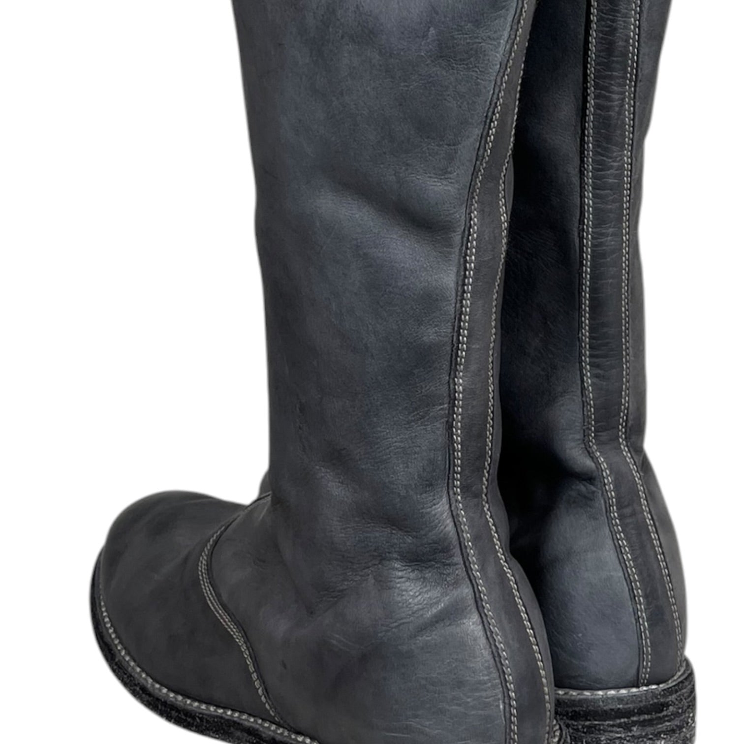 GUIDI/Boots/EU 38/Leather/GRY/310 FRONT ZIP view 2