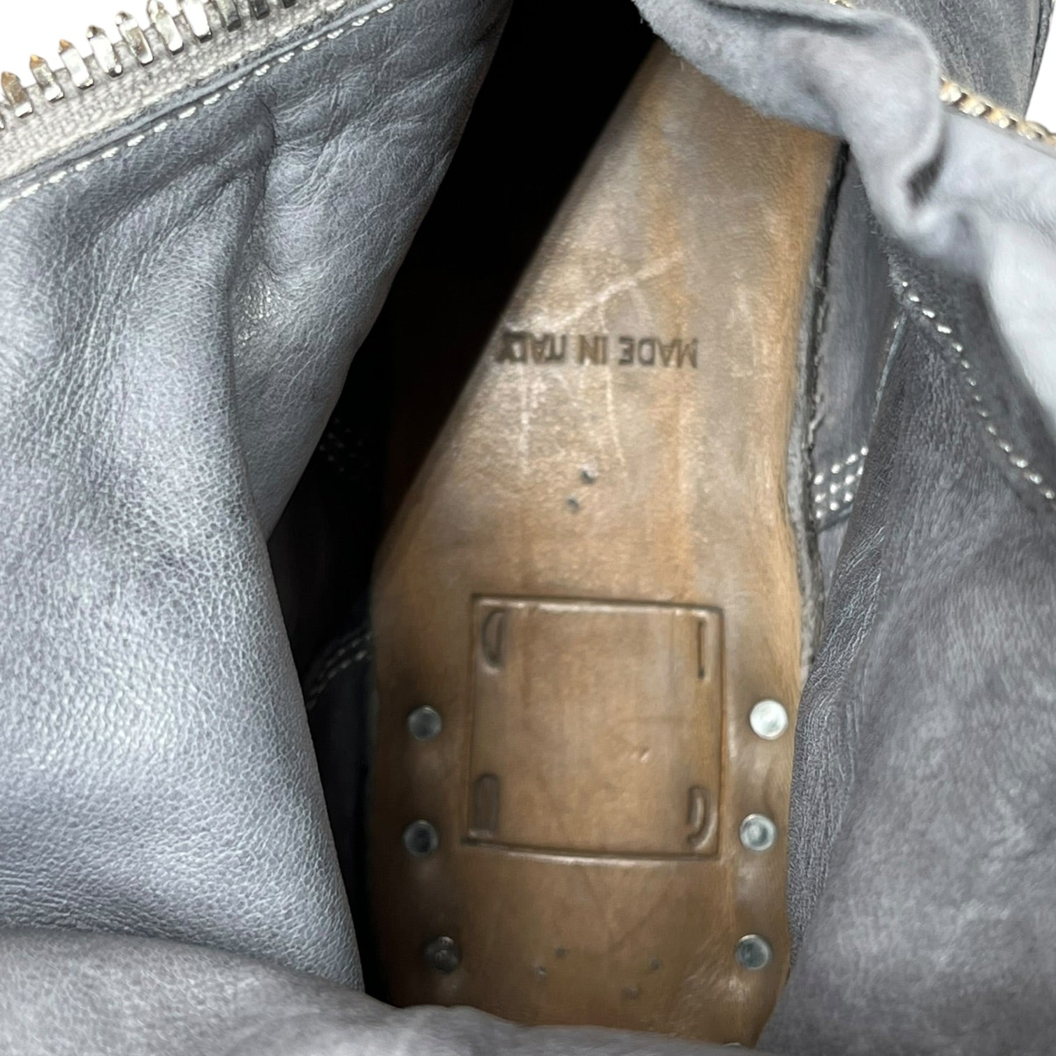 GUIDI/Boots/EU 38/Leather/GRY/310 FRONT ZIP view 3