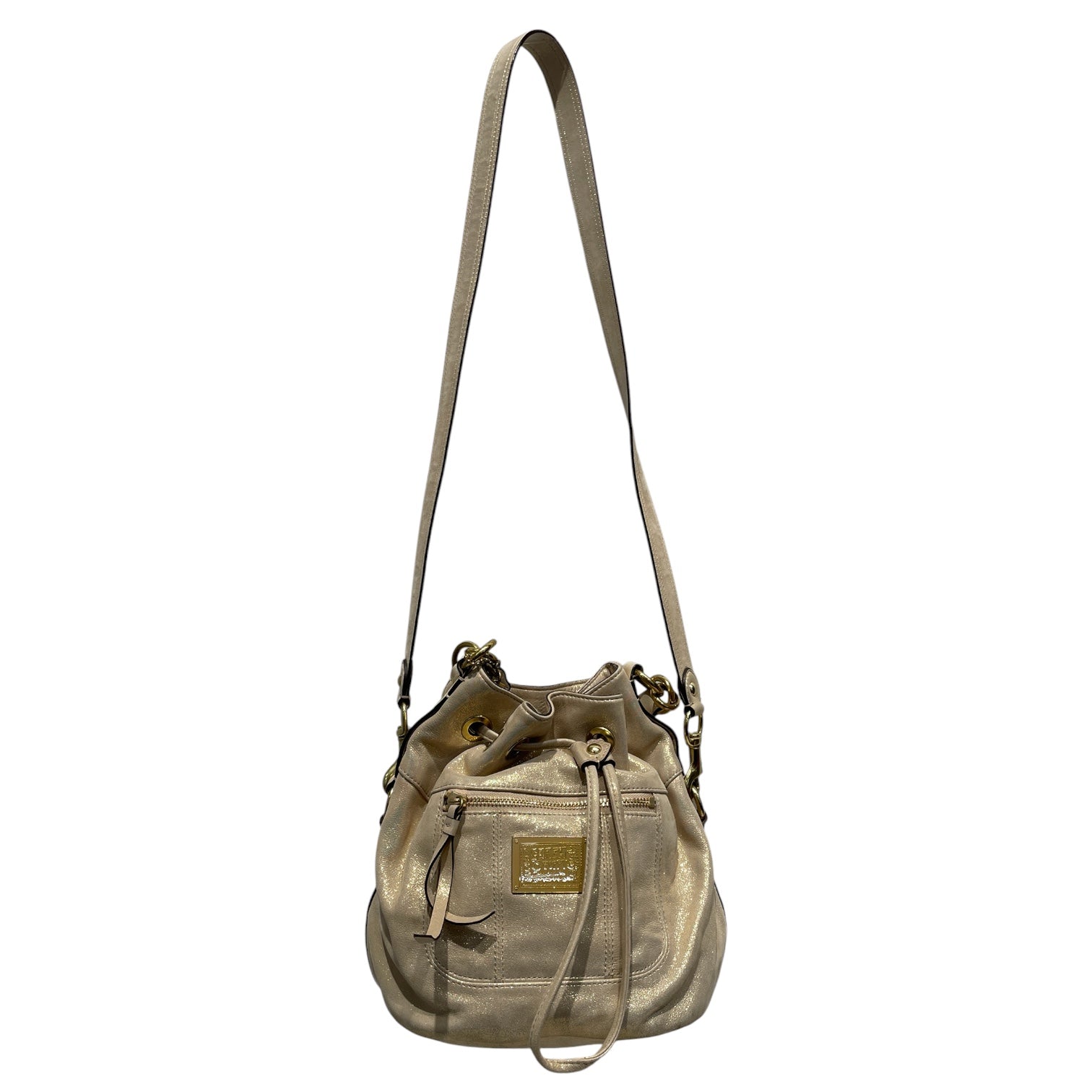 COACH/Cross Body Bag/Leather/GLD/Poppy Shimmer Dome Satchel view 1
