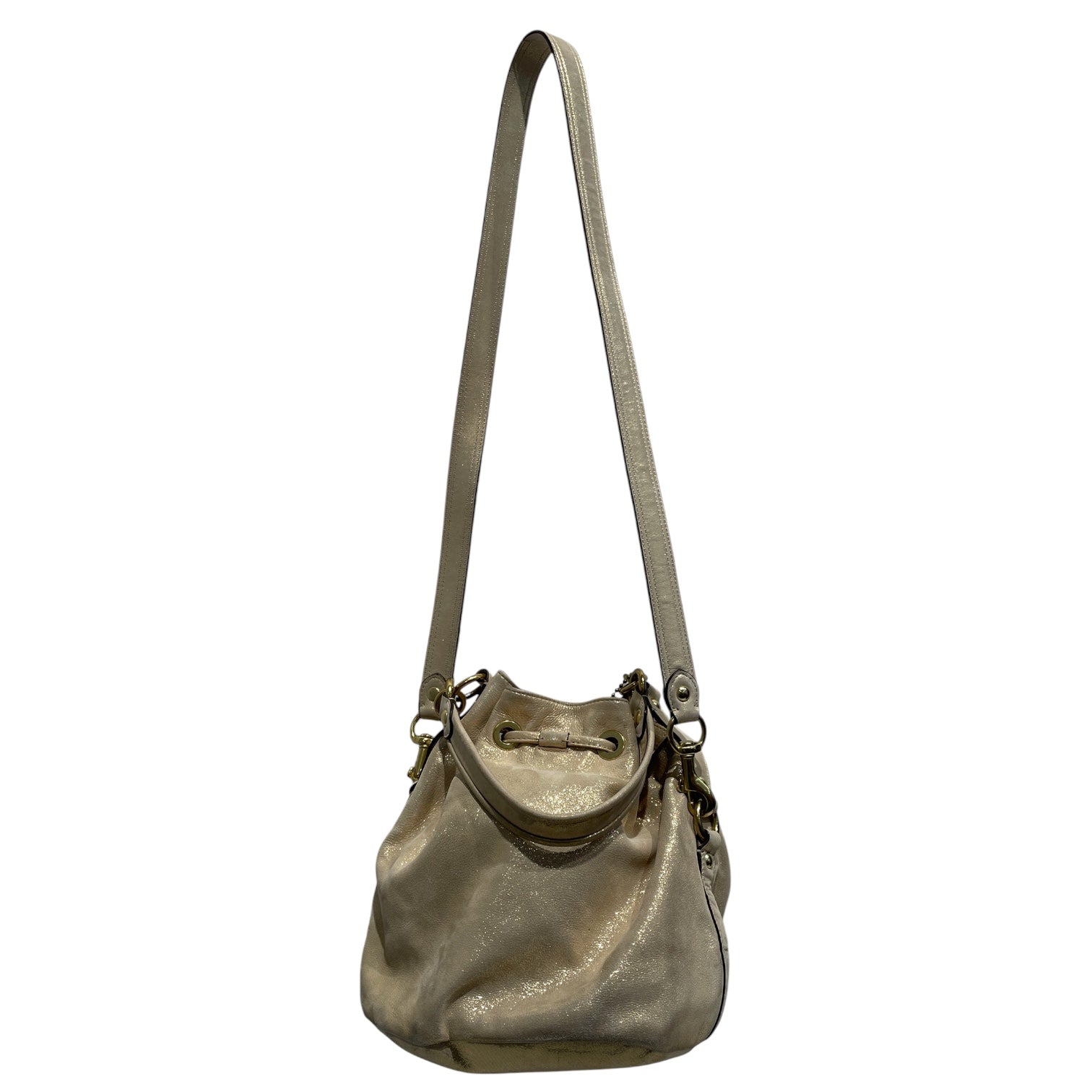 COACH/Cross Body Bag/Leather/GLD/Poppy Shimmer Dome Satchel view 2
