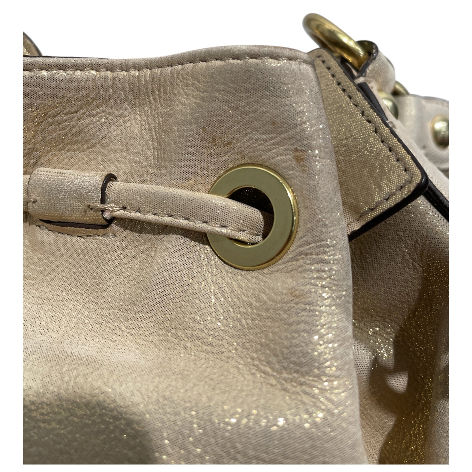 COACH/Cross Body Bag/Leather/GLD/Poppy Shimmer Dome Satchel view 4