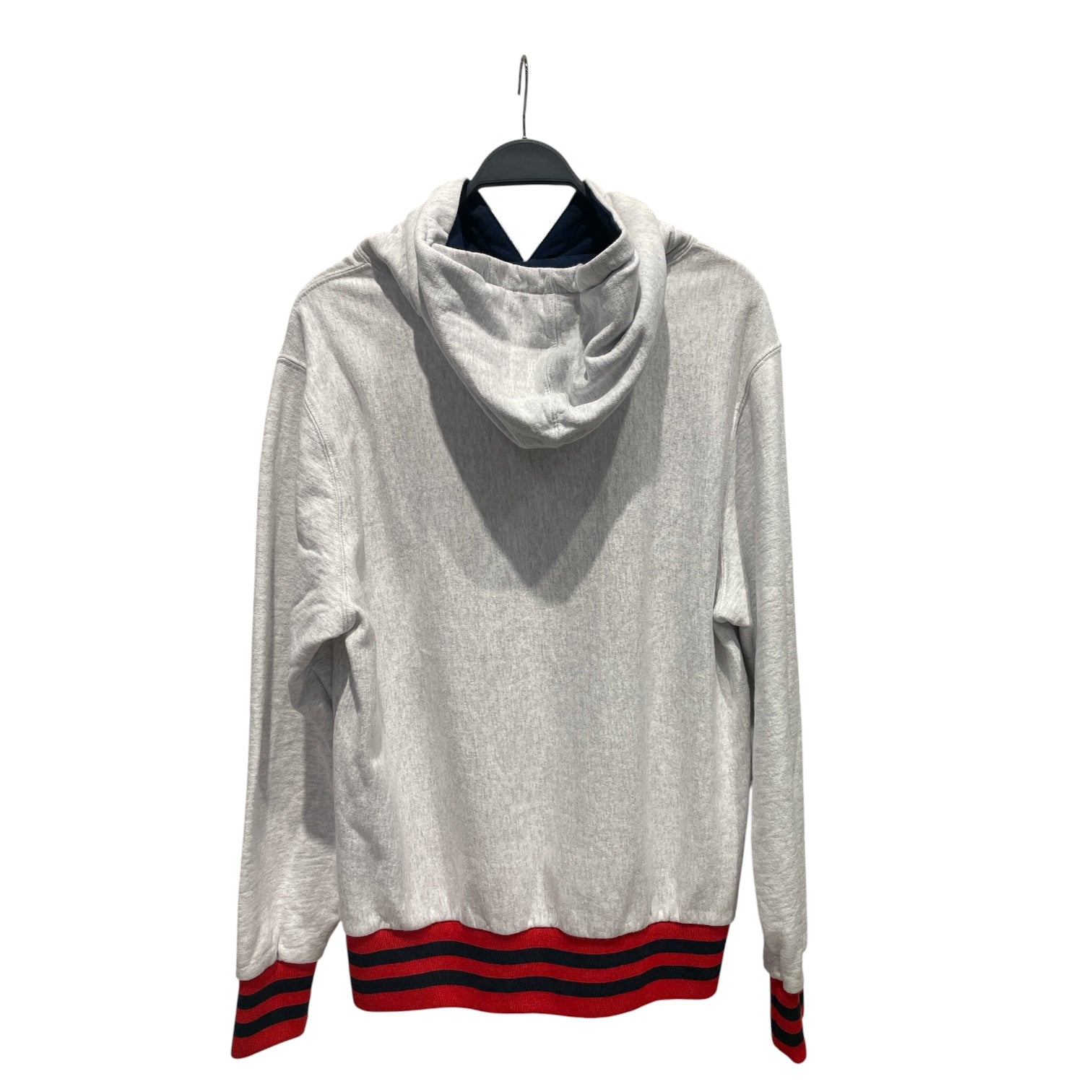 NOAH/Hoodie/S/Cotton/GRY/Light Grey Hoodie w/ Red Trim view 2