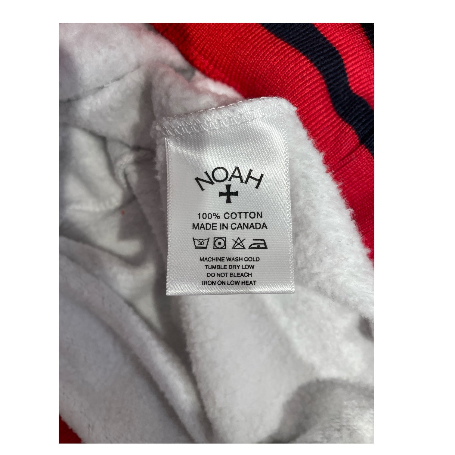 NOAH/Hoodie/S/Cotton/GRY/Light Grey Hoodie w/ Red Trim view 4
