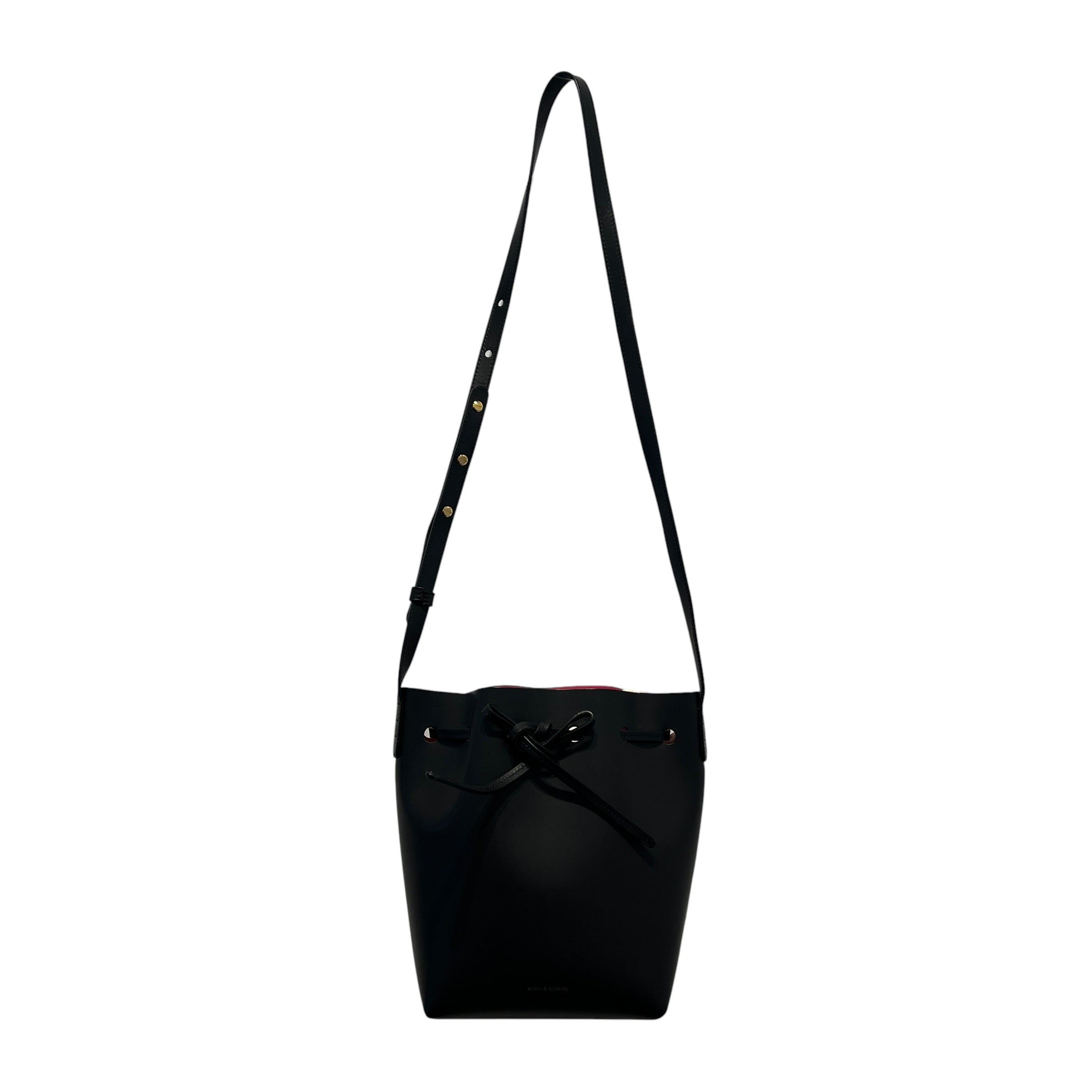 Mansur Gavriel/Cross Body Bag/Leather/BLK/MINI BUCKET BAG/PINK INTERIOR view 2