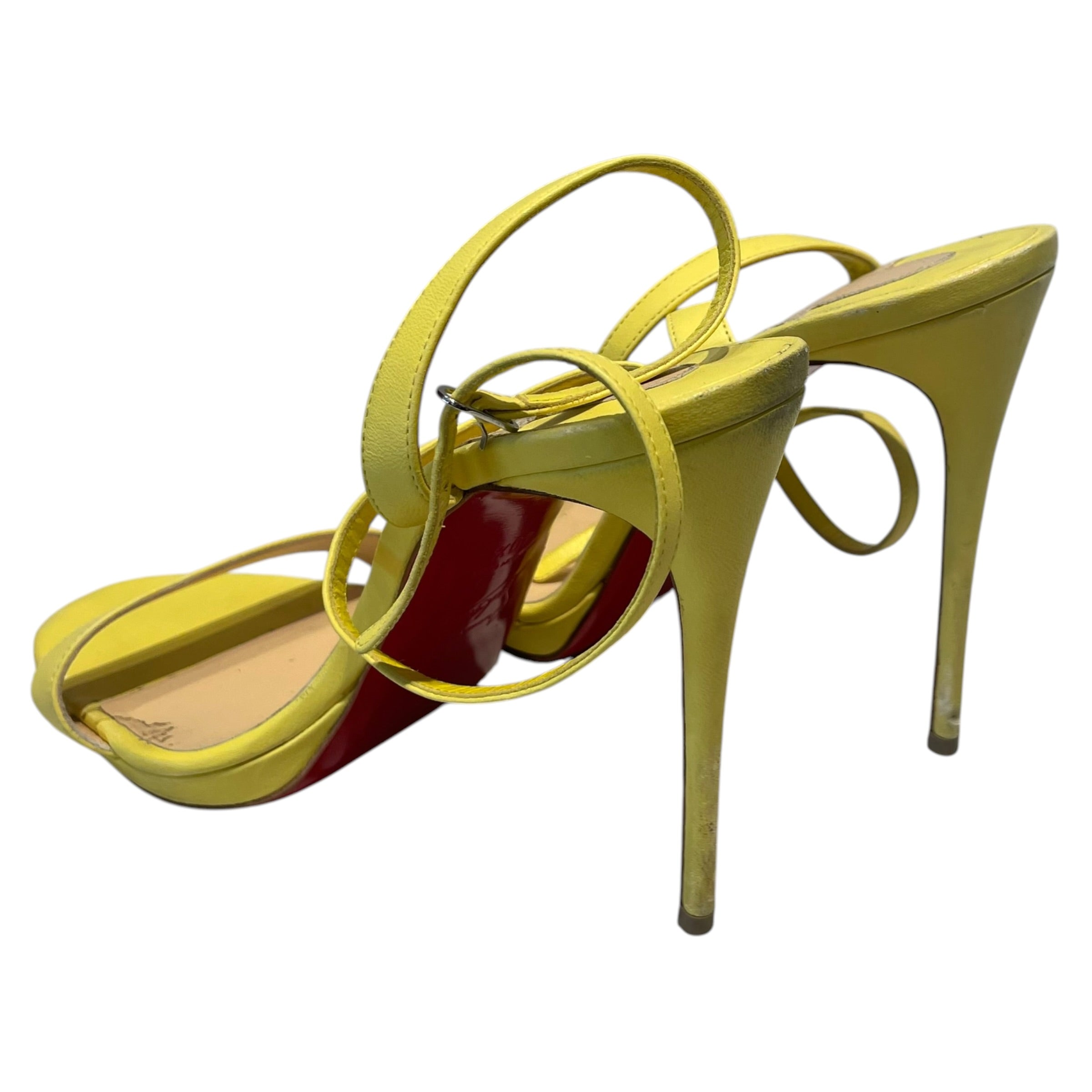 Christian Louboutin/Heels/EU 40.5/Leather/YEL/Queen Strappy view 2