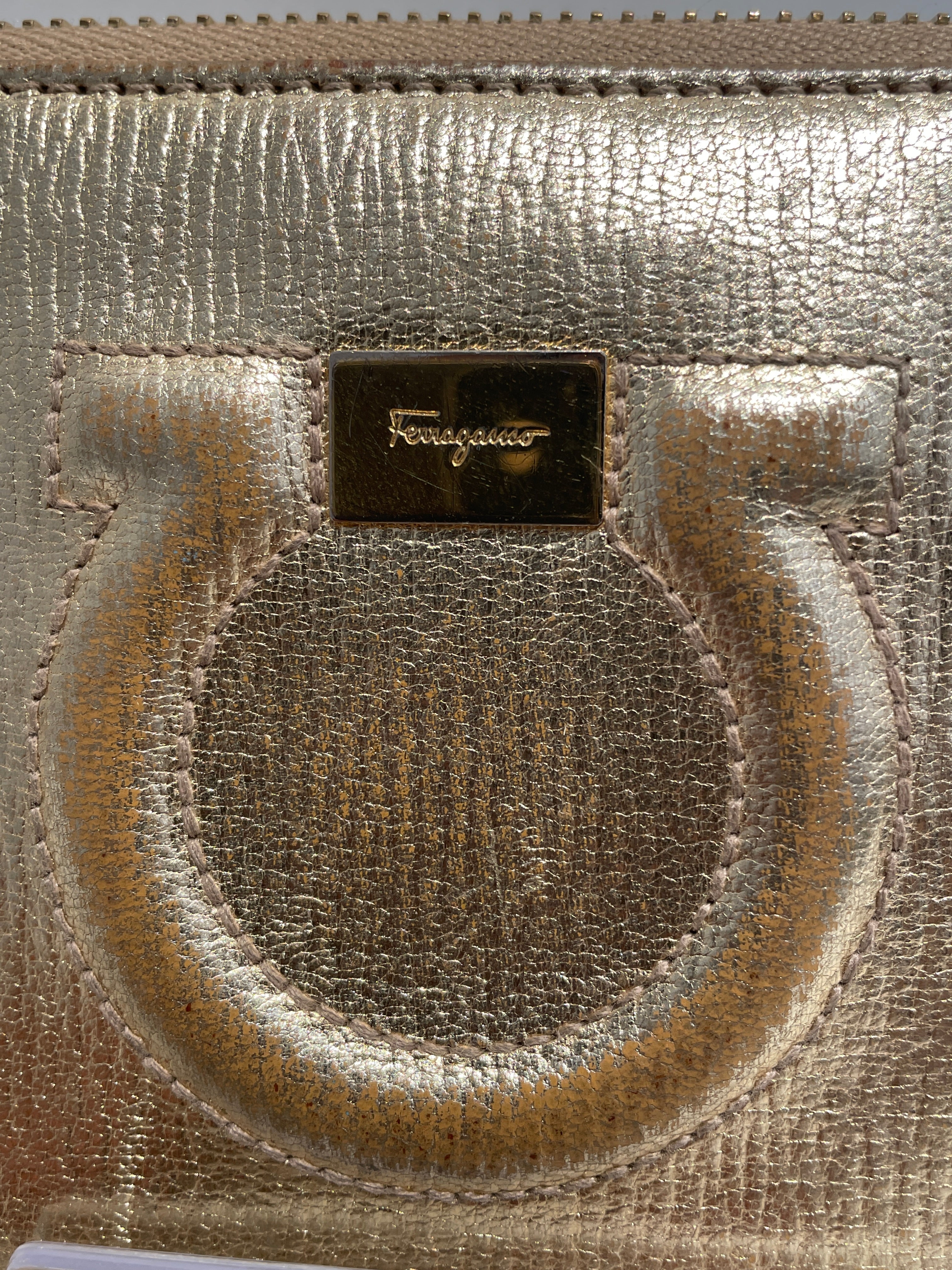 Salvatore Ferragamo/Long Wallet/Leather/GLD/L's/Gancini Gold Long Wallet view 4