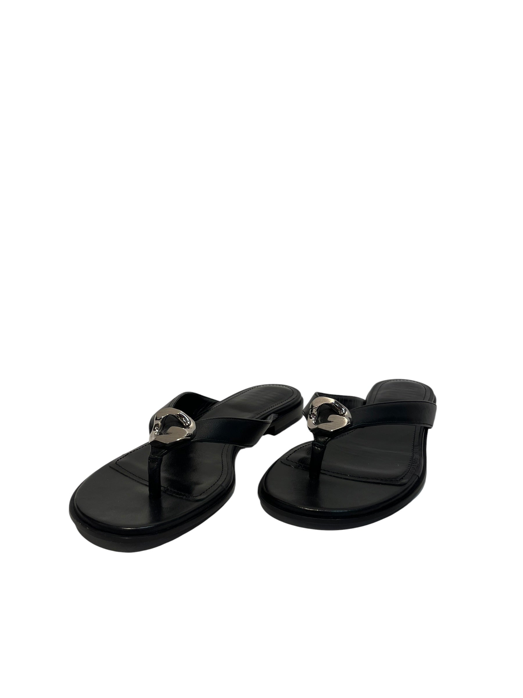 GIVENCHY/Sandals/EU 37/Leather/BLK/G CHAIN – 2nd STREET USA