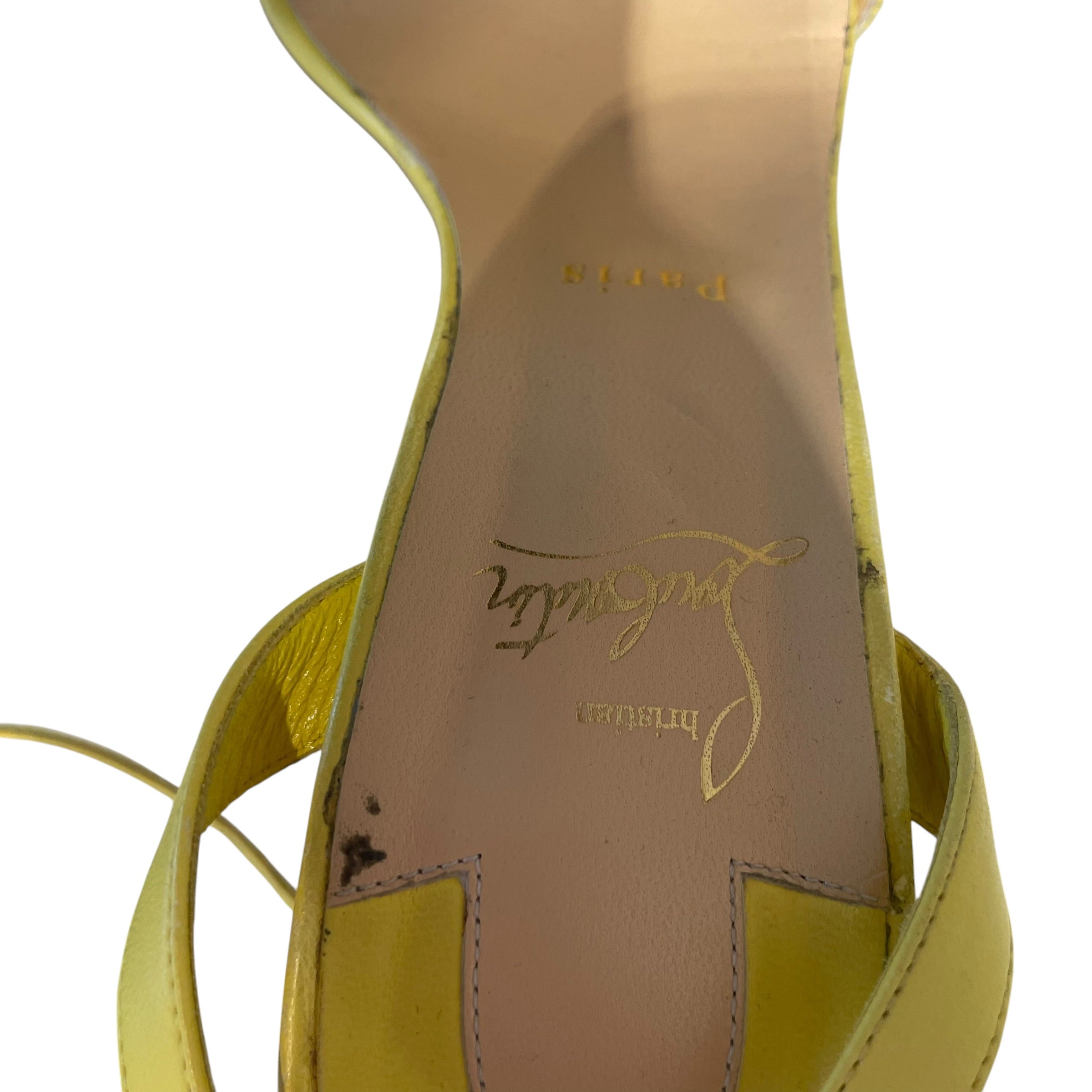 Christian Louboutin/Heels/EU 40.5/Leather/YEL/Queen Strappy view 3