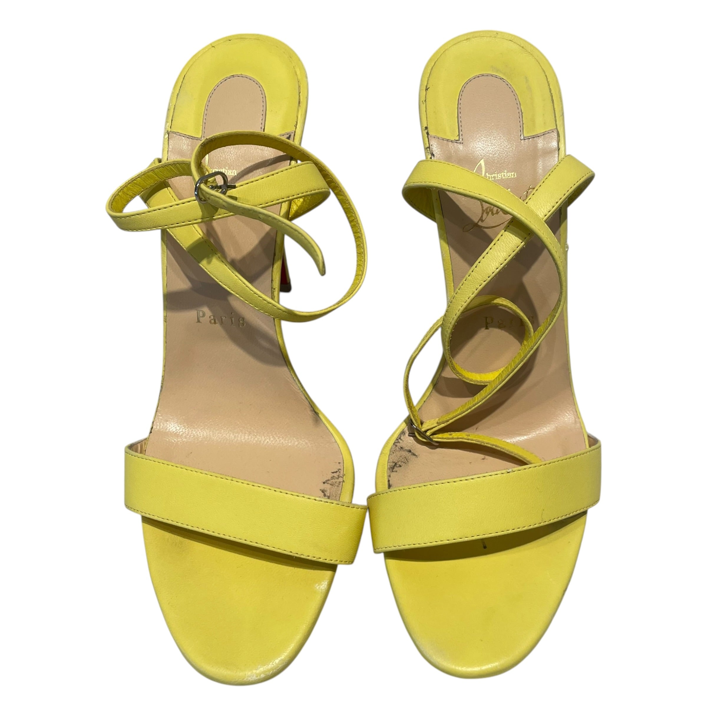Christian Louboutin/Heels/EU 40.5/Leather/YEL/Queen Strappy view 4