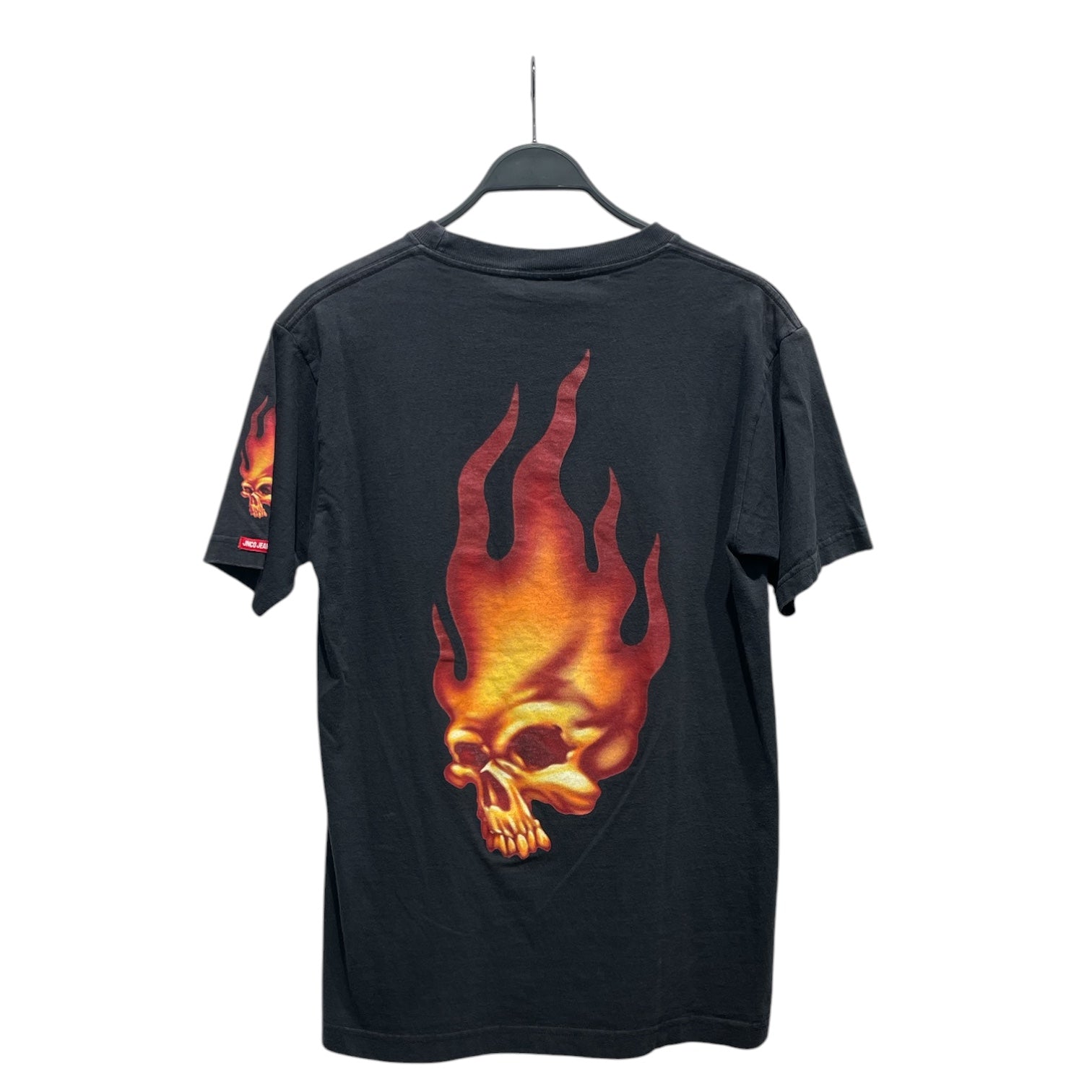 JNCO/T-Shirt/M/Cotton/BLK/90s Flame Skull view 2