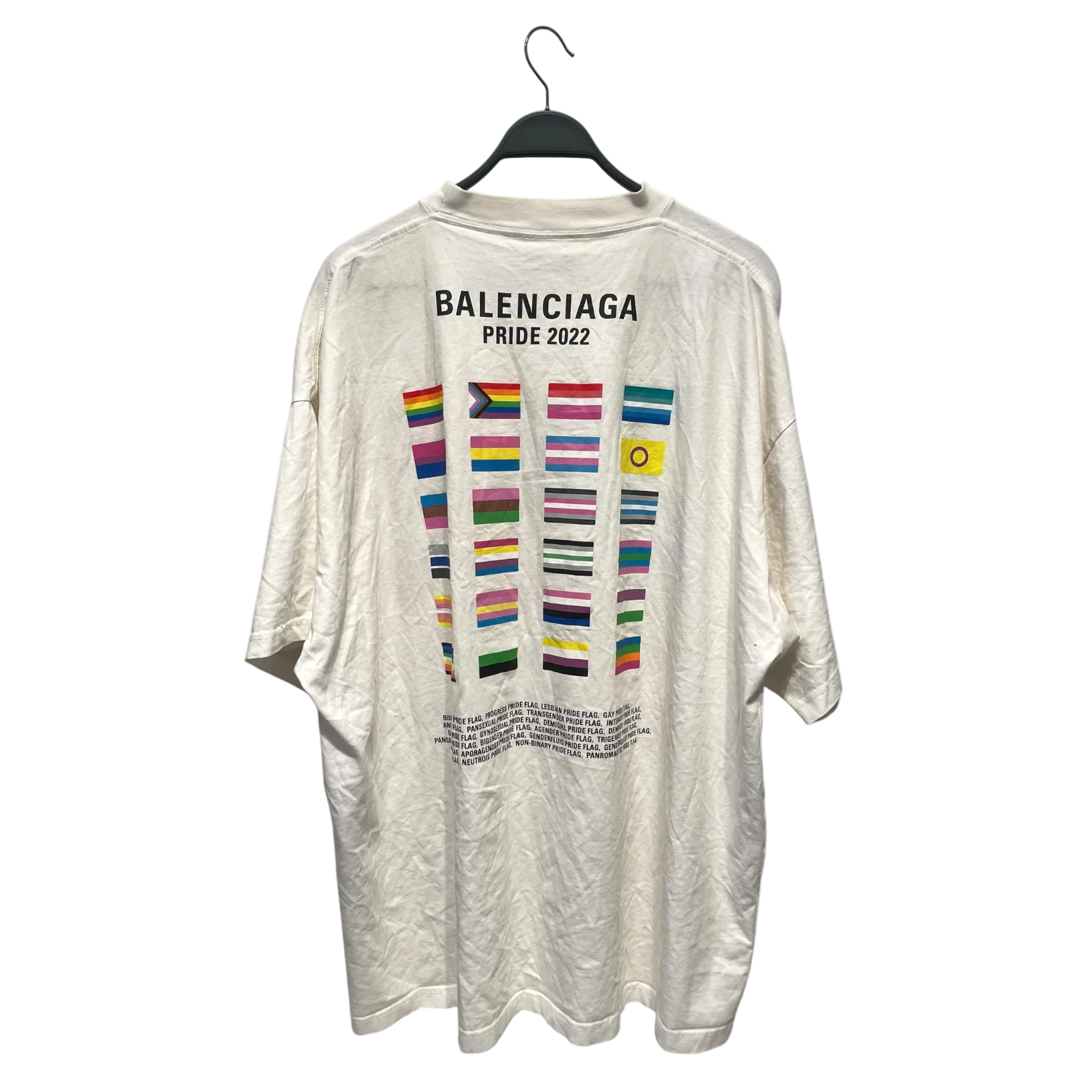 BALENCIAGA/T-Shirt/5/Cotton/WHT/Graphic/2022 GAY PRIDE view 2