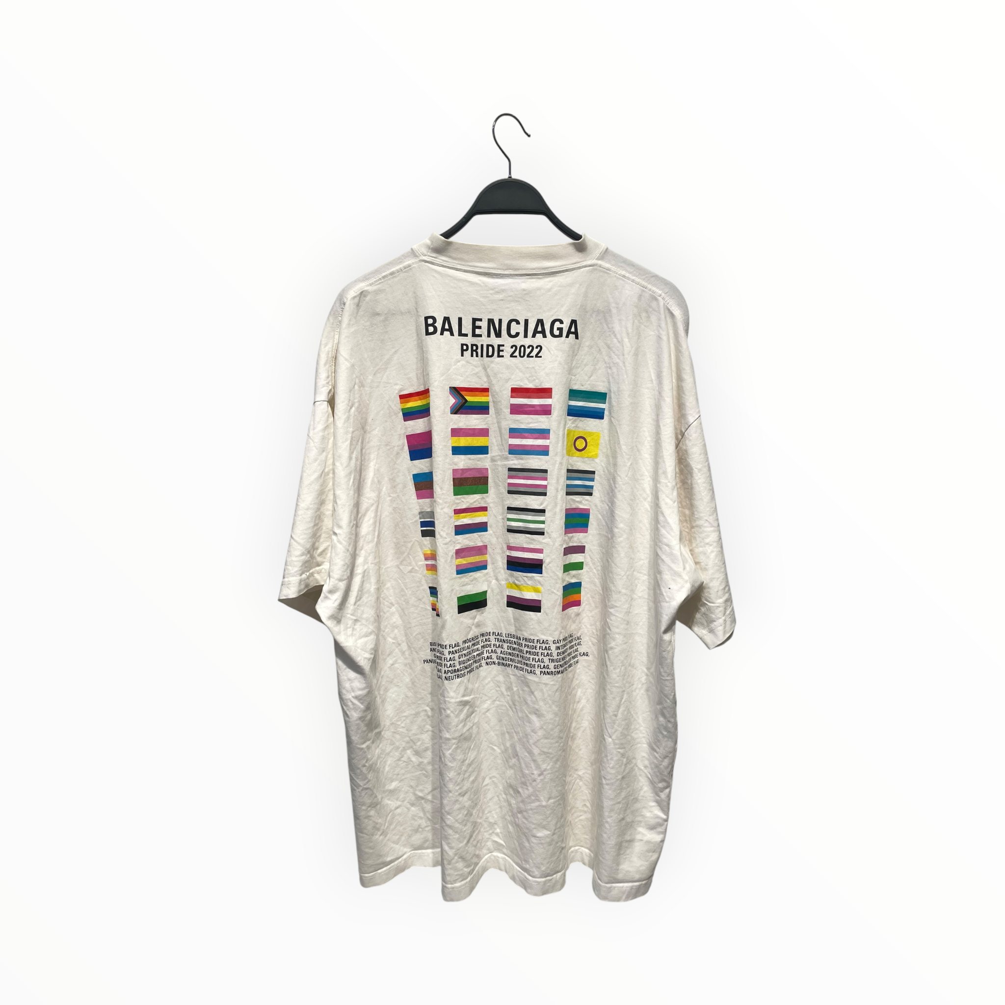 BALENCIAGA/T-Shirt/5/Cotton/WHT/Graphic/2022 GAY PRIDE view 2
