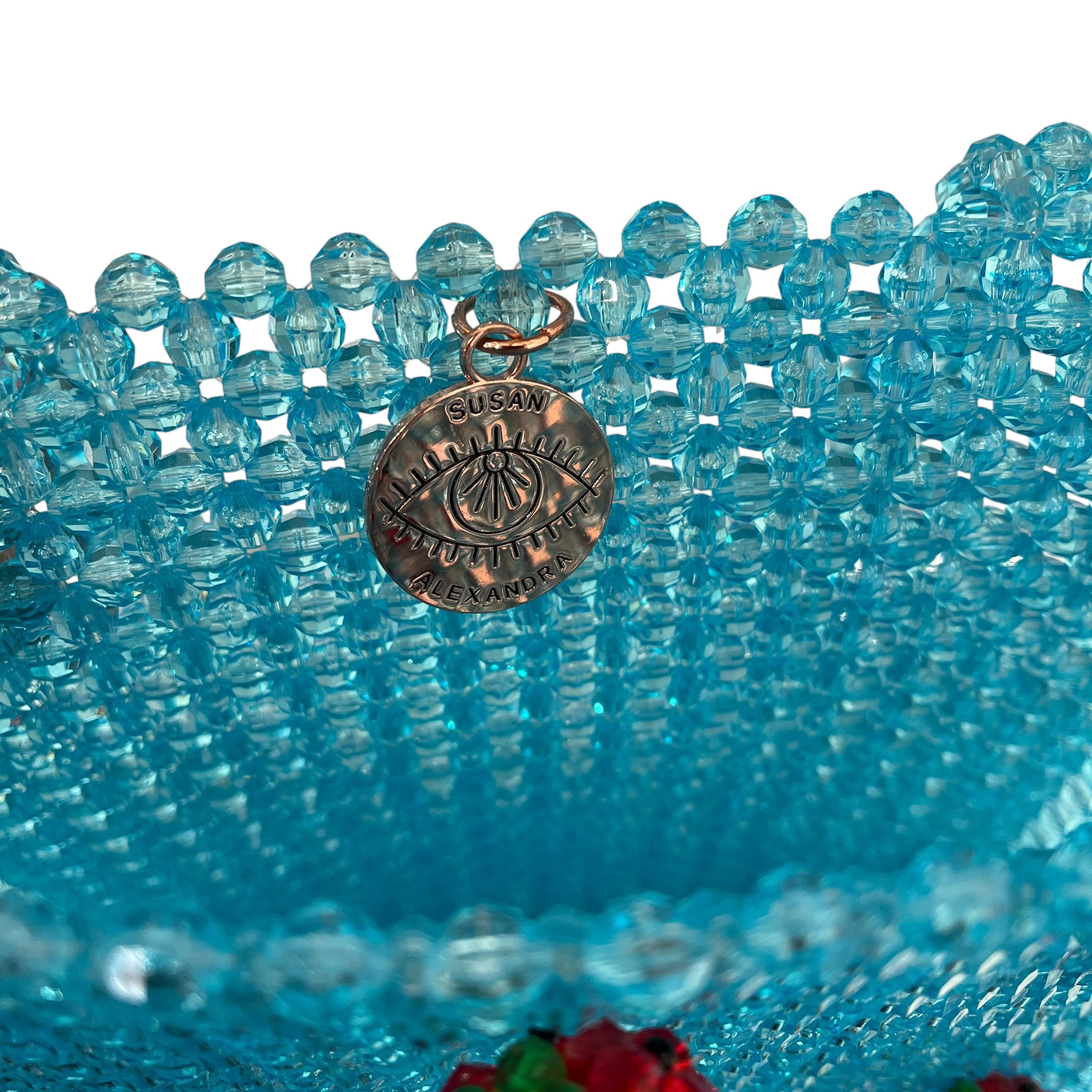 SUSAN ALEXANDRA/Hand Bag/BLU/BLUE BEAD WITH STRABERRY BEADS view 4