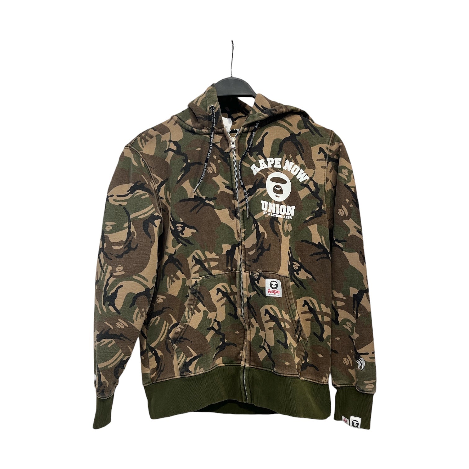 AAPE BY A BATHING APE/Zip Up Hoodie/M/Camouflage/Cotton/GRN/UNION COLLAB CAMO HOODIE view 1