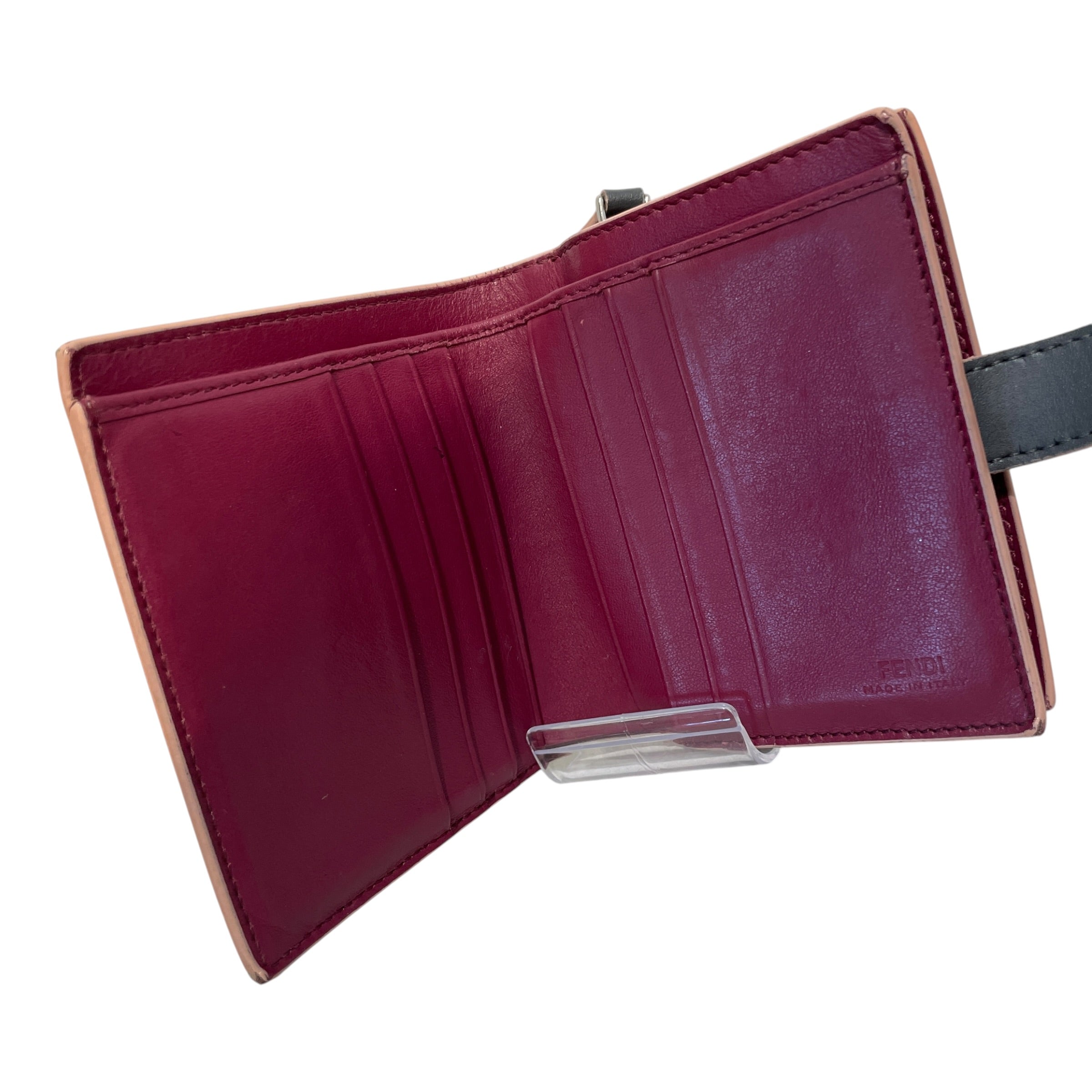 FENDI/Wallet/Leather/GRY/Grey Pyramid Stud Snap Closure view 4