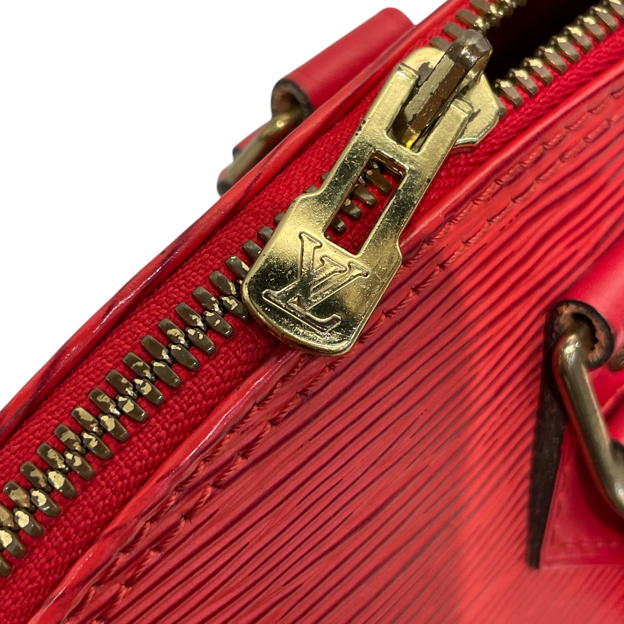 LOUIS VUITTON/Hand Bag/Leather/RED/alma bag view 6