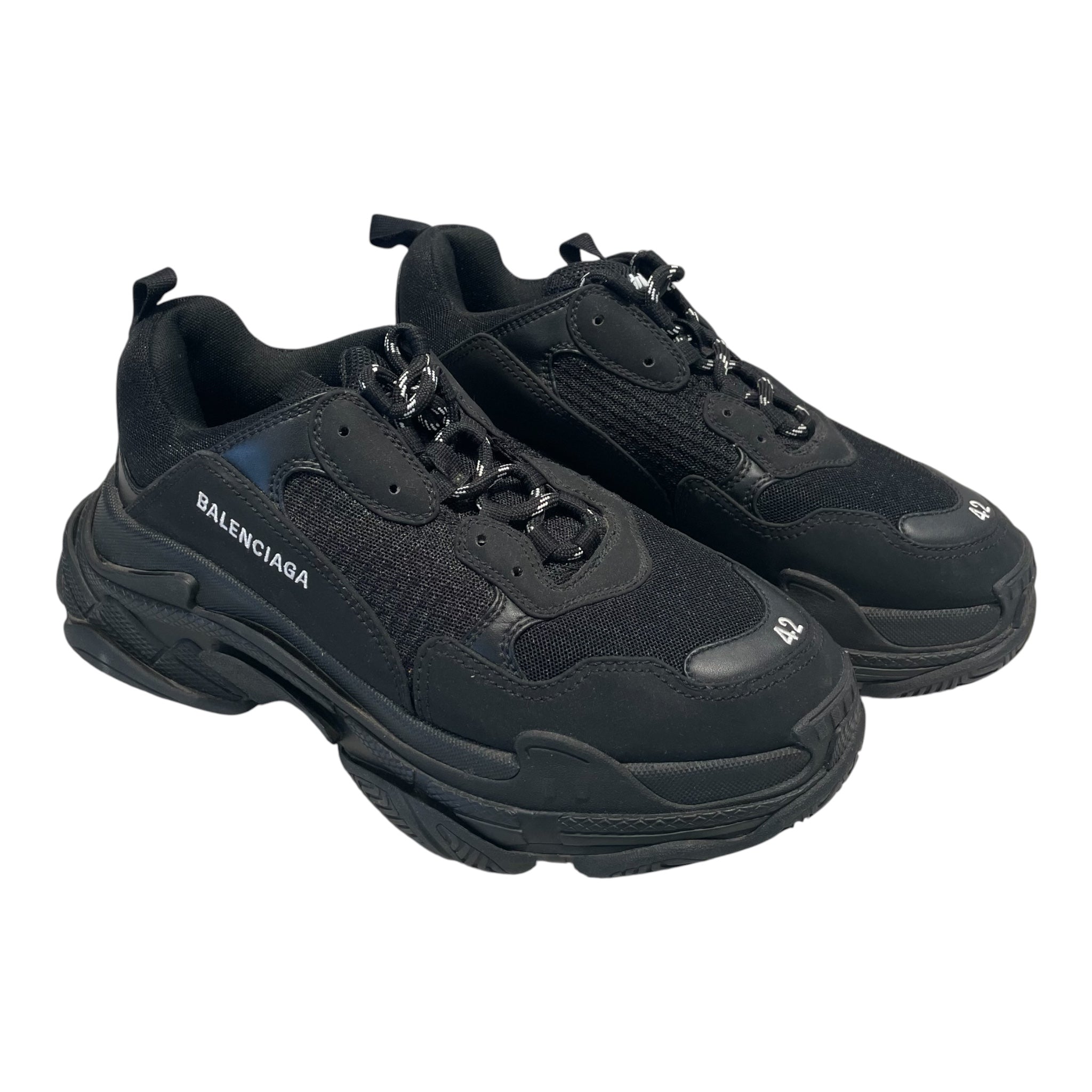 BALENCIAGA/Low-Sneakers/EU 42/Cotton/BLK/triple s sneakers view 2