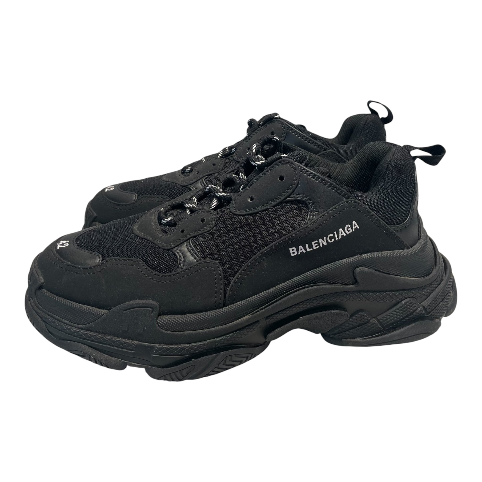 BALENCIAGA/Low-Sneakers/EU 42/Cotton/BLK/triple s sneakers view 1