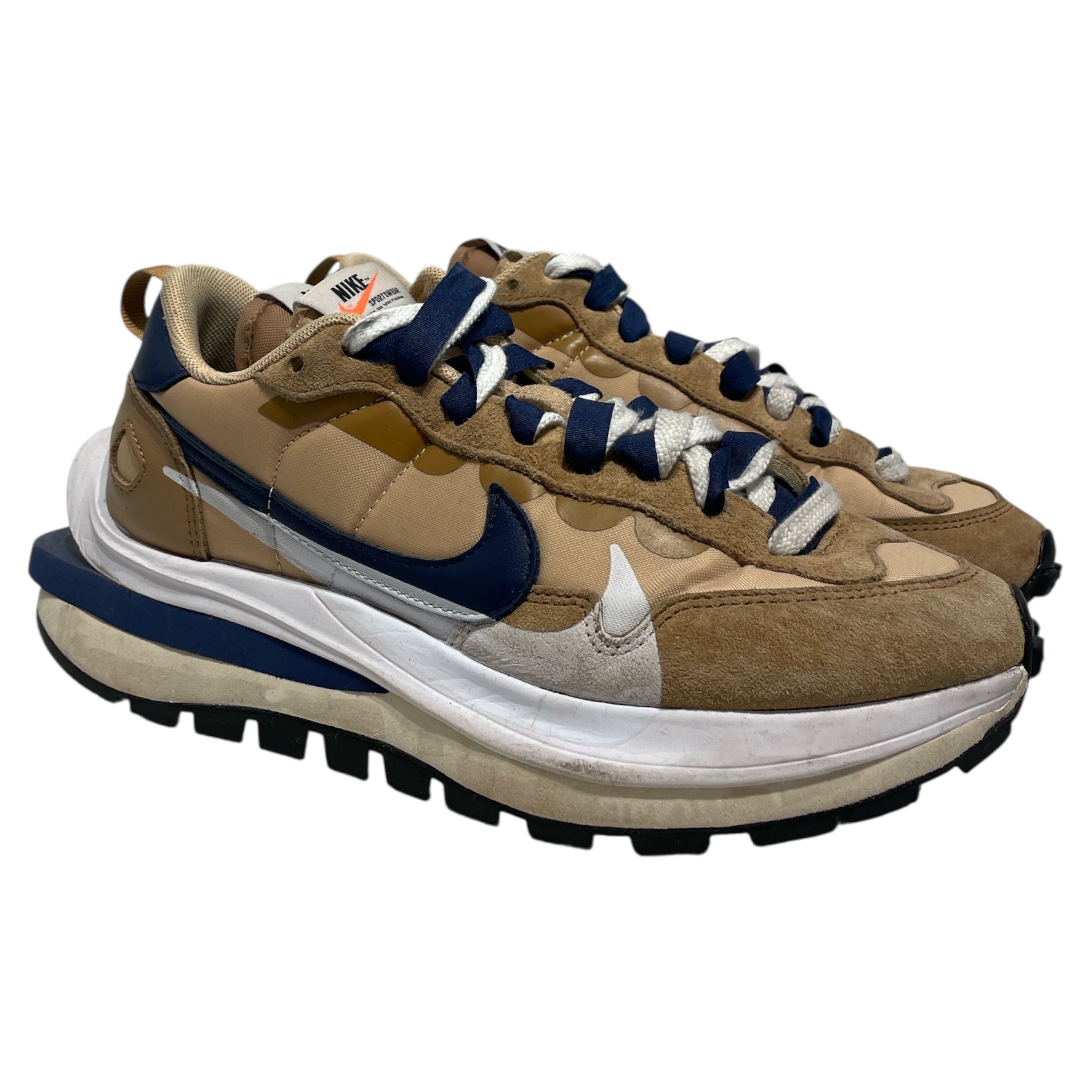 NIKE/Sacai/Low-Sneakers/US 6.5/KHK/Vaporwaffle Navy Khaki view 1