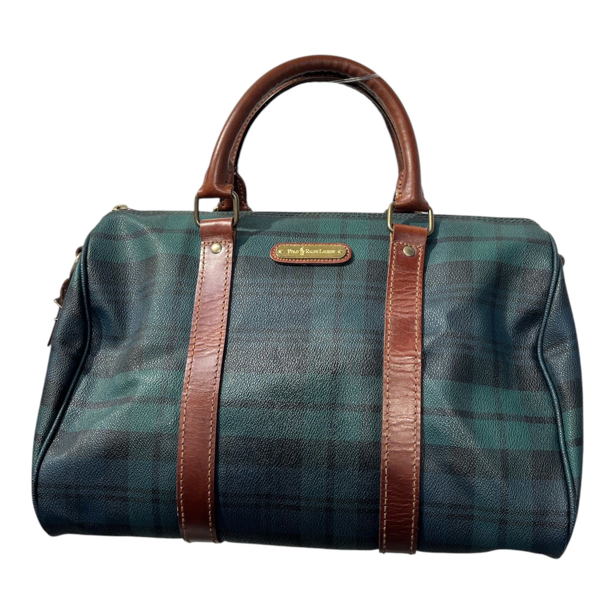 POLO RALPH LAUREN/Boston Bag/Plaid/Leather/GRN/plaid mini boston bag view 1