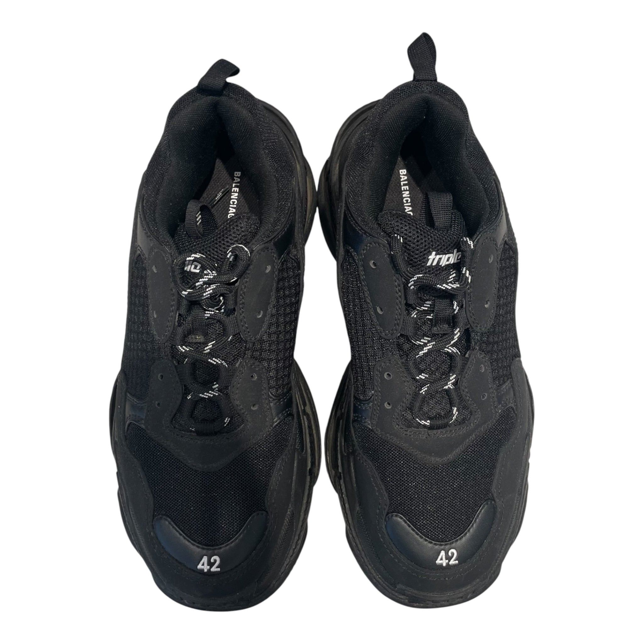 BALENCIAGA/Low-Sneakers/EU 42/Cotton/BLK/triple s sneakers view 4