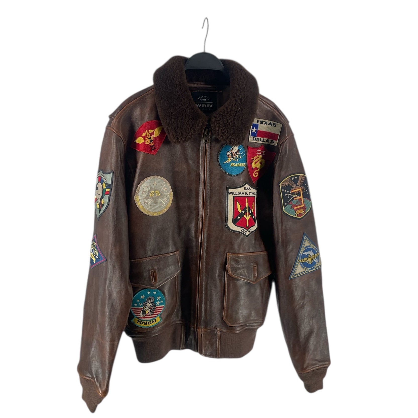 AVIREX/Flight Jkt/L/Lambskin/BRW/All Over Print/AVF192O04 view 1