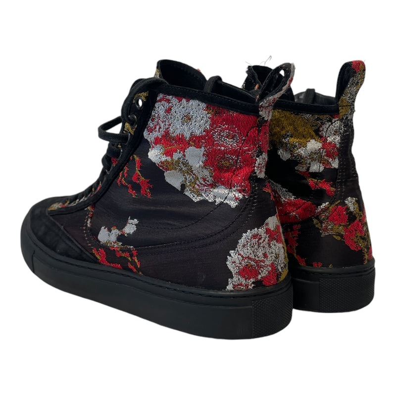 DRIES VAN NOTEN/Hi-Sneakers/EU 40/Floral Pattern/Suede/BLK/EMBROIDERED