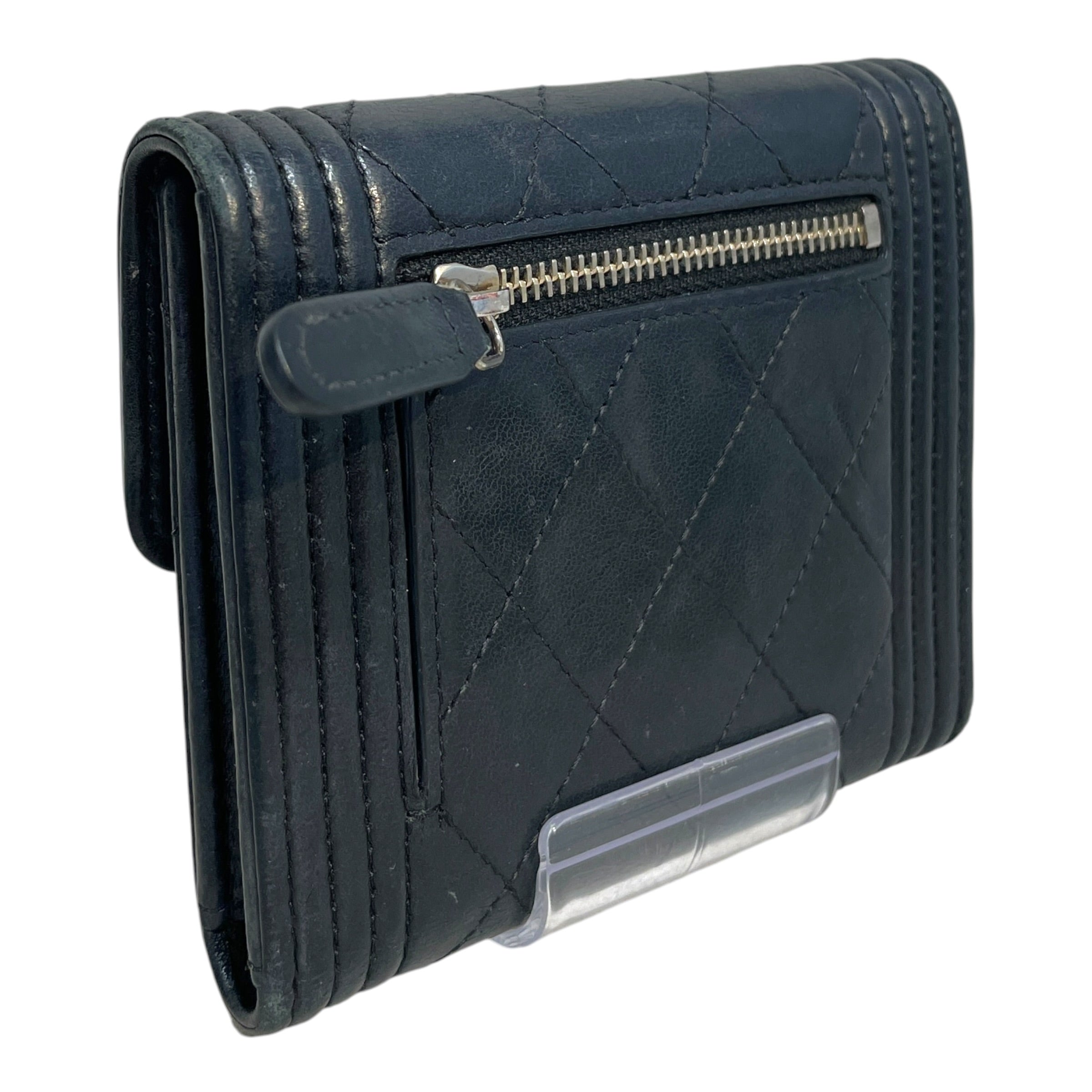 CHANEL/Wallet/Leather/BLK/Boy Trifold Compact Wallet view 2