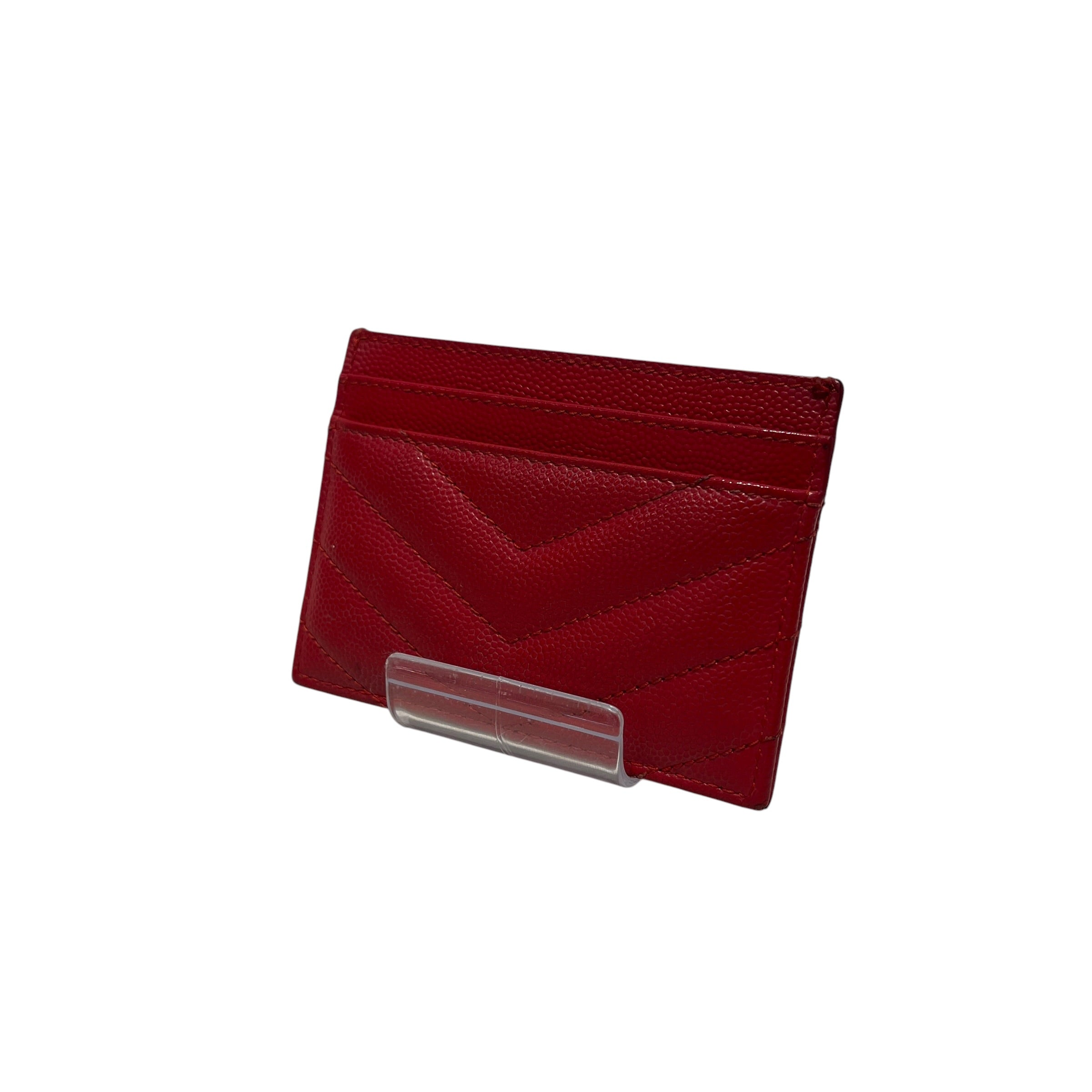 YVES SAINT LAURENT/Wallet/Leather/RED/L's/CARDHOLDER/GOLD METAL LOGO view 2