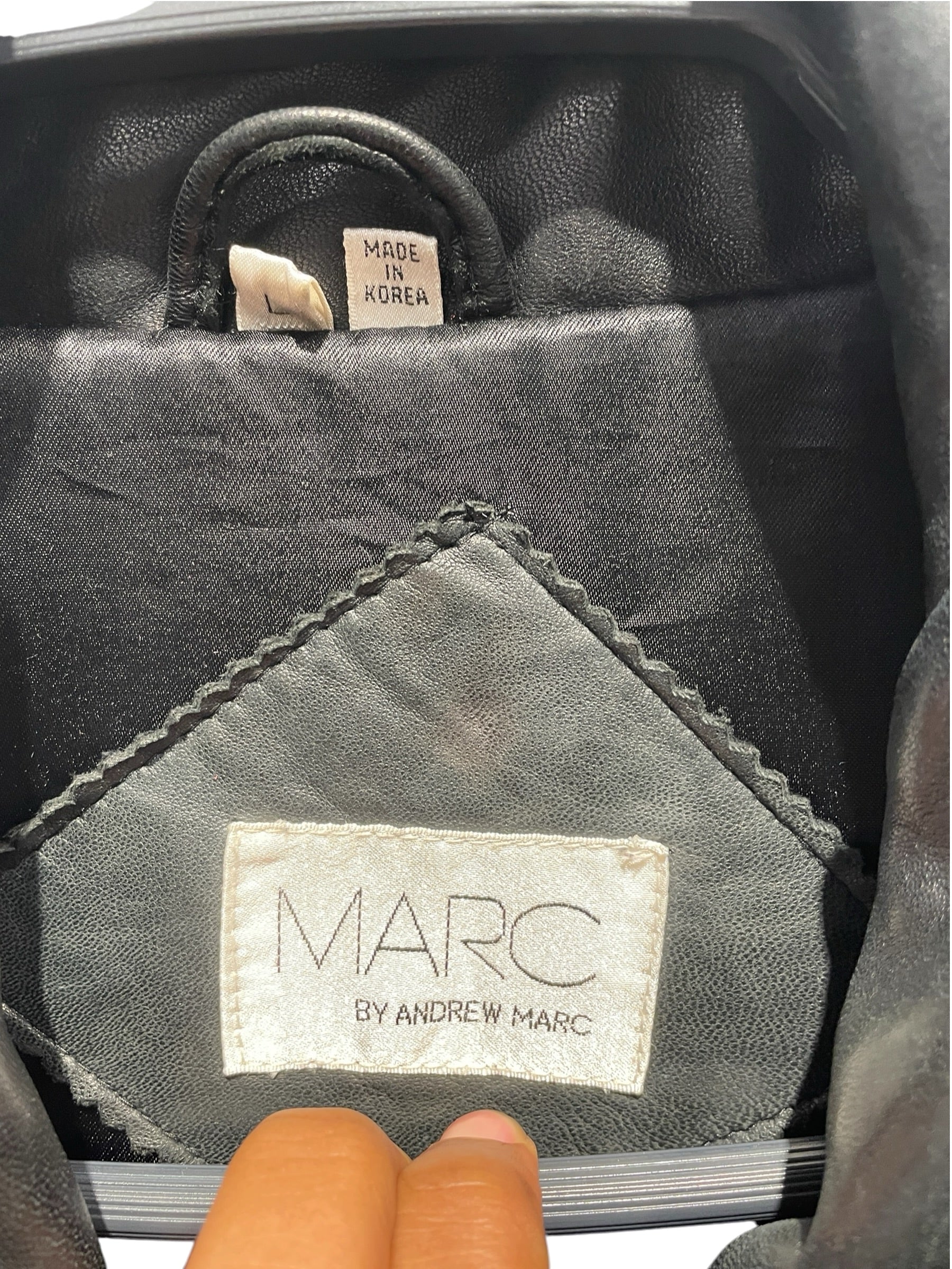 ANDREW MARC/Leather Jkt/L/Leather/BLK/Black Leather Trench Coat view 3