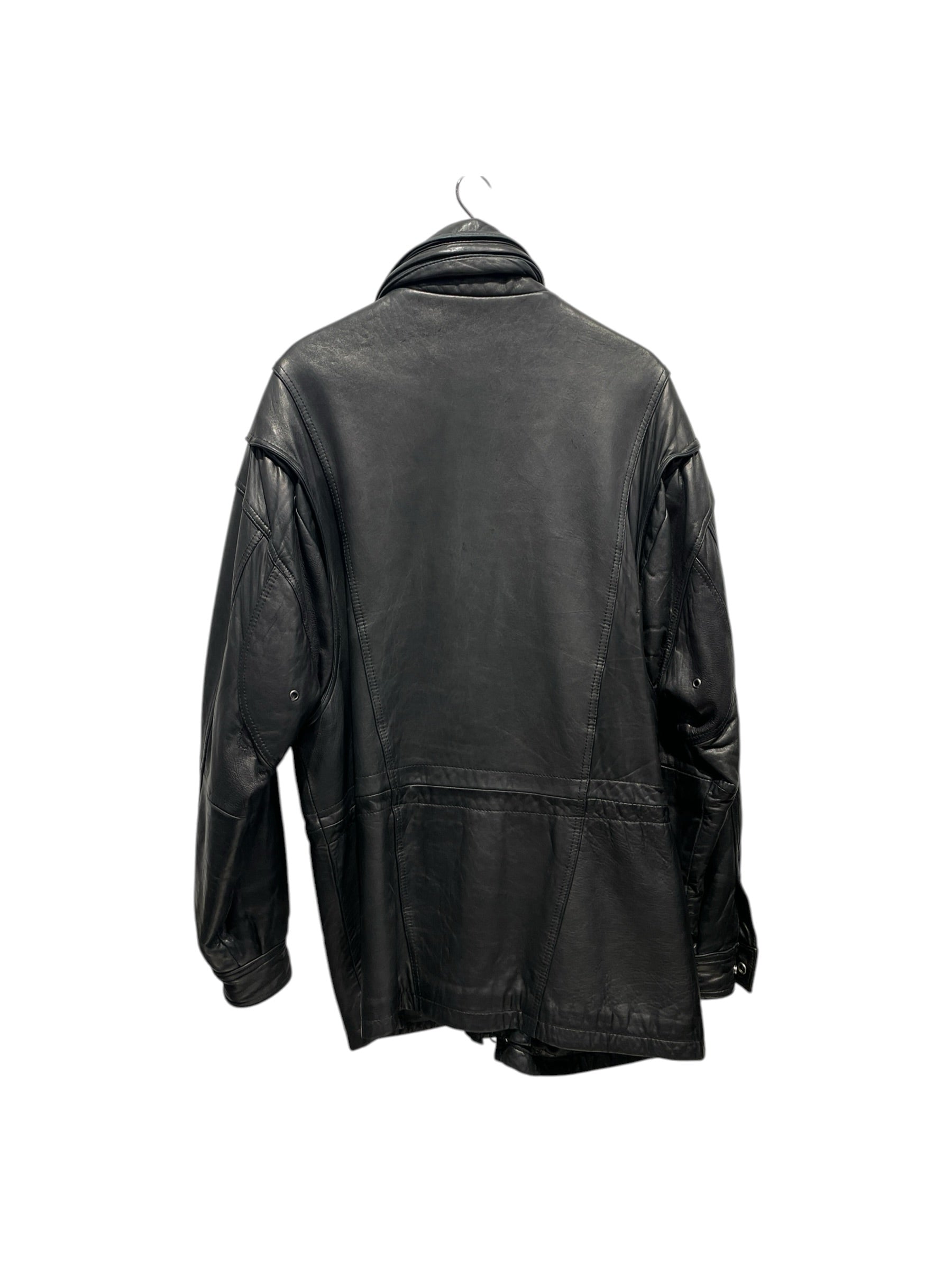 ANDREW MARC/Leather Jkt/L/Leather/BLK/Black Leather Trench Coat view 2