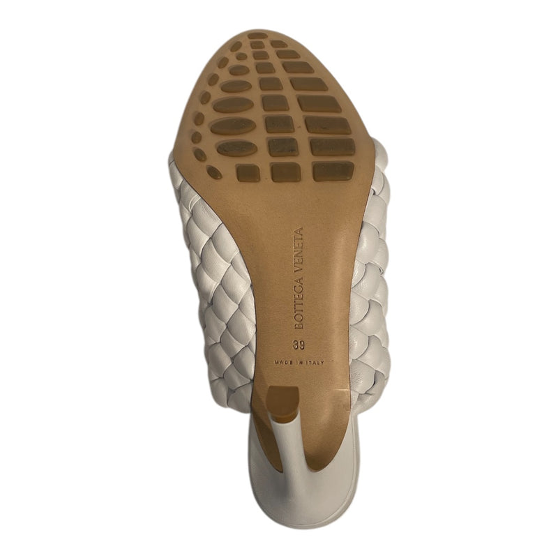 BOTTEGA VENETA/Heels/EU 39/Leather/WHT/WOVEN