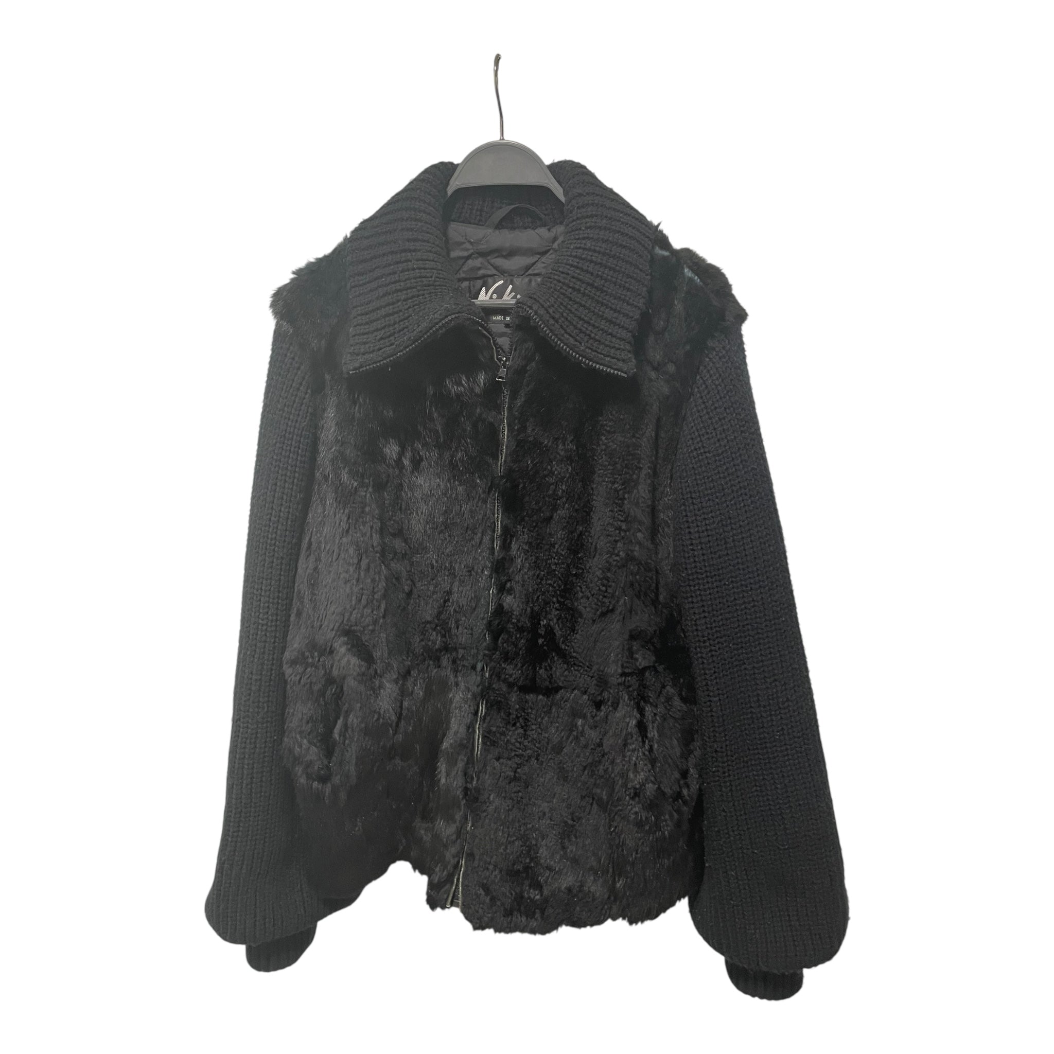 NIKI/Jacket/L/Cotton/BLK/RABBIT FUR | COTTON SLEEVES view 1