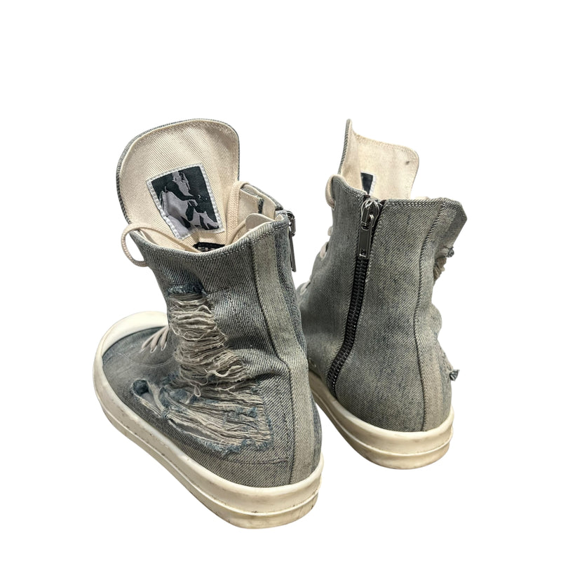 Rick Owens/Hi-Sneakers/EU 44/Leather/BLU/DISTRESSED DENIM RAMONE