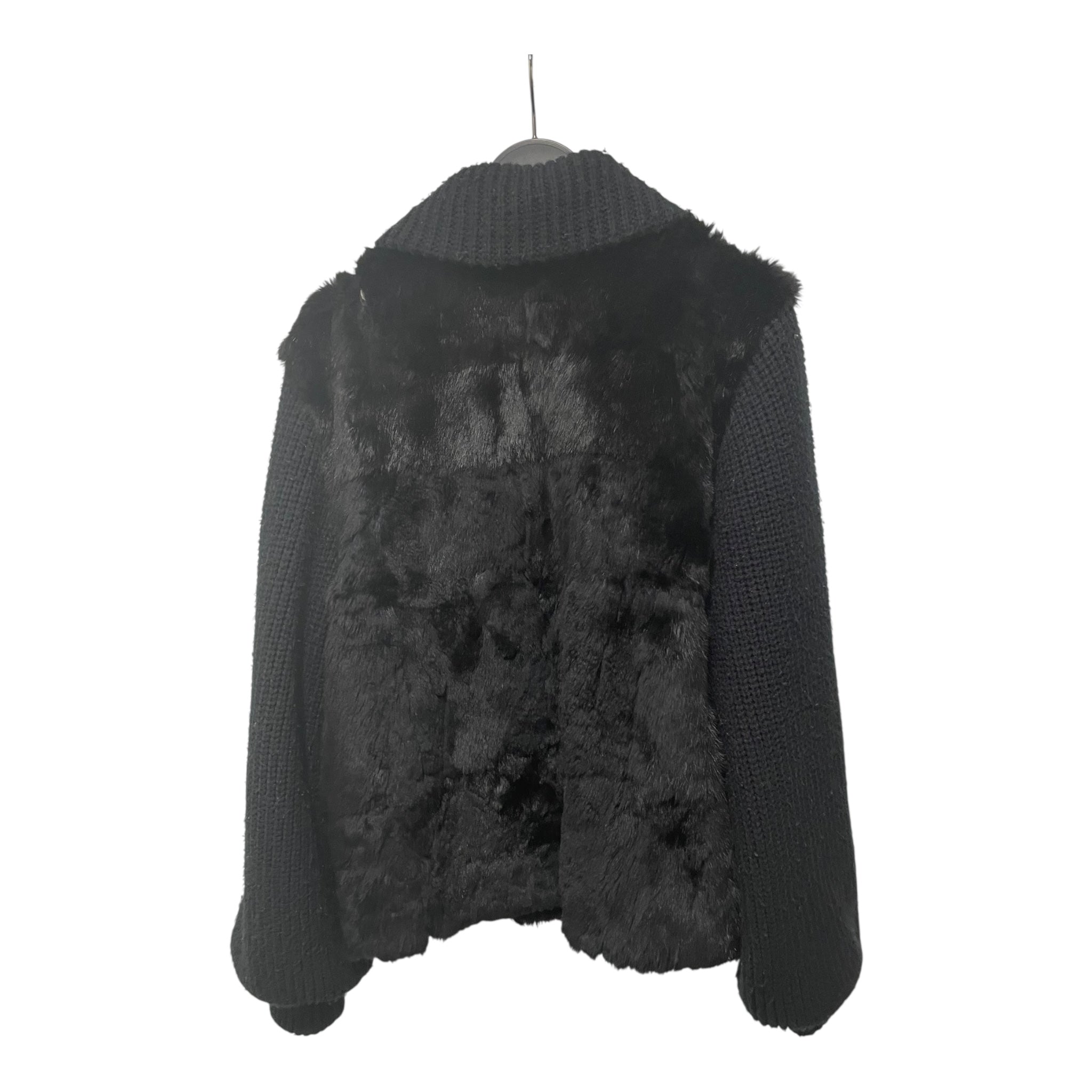NIKI/Jacket/L/Cotton/BLK/RABBIT FUR | COTTON SLEEVES view 2